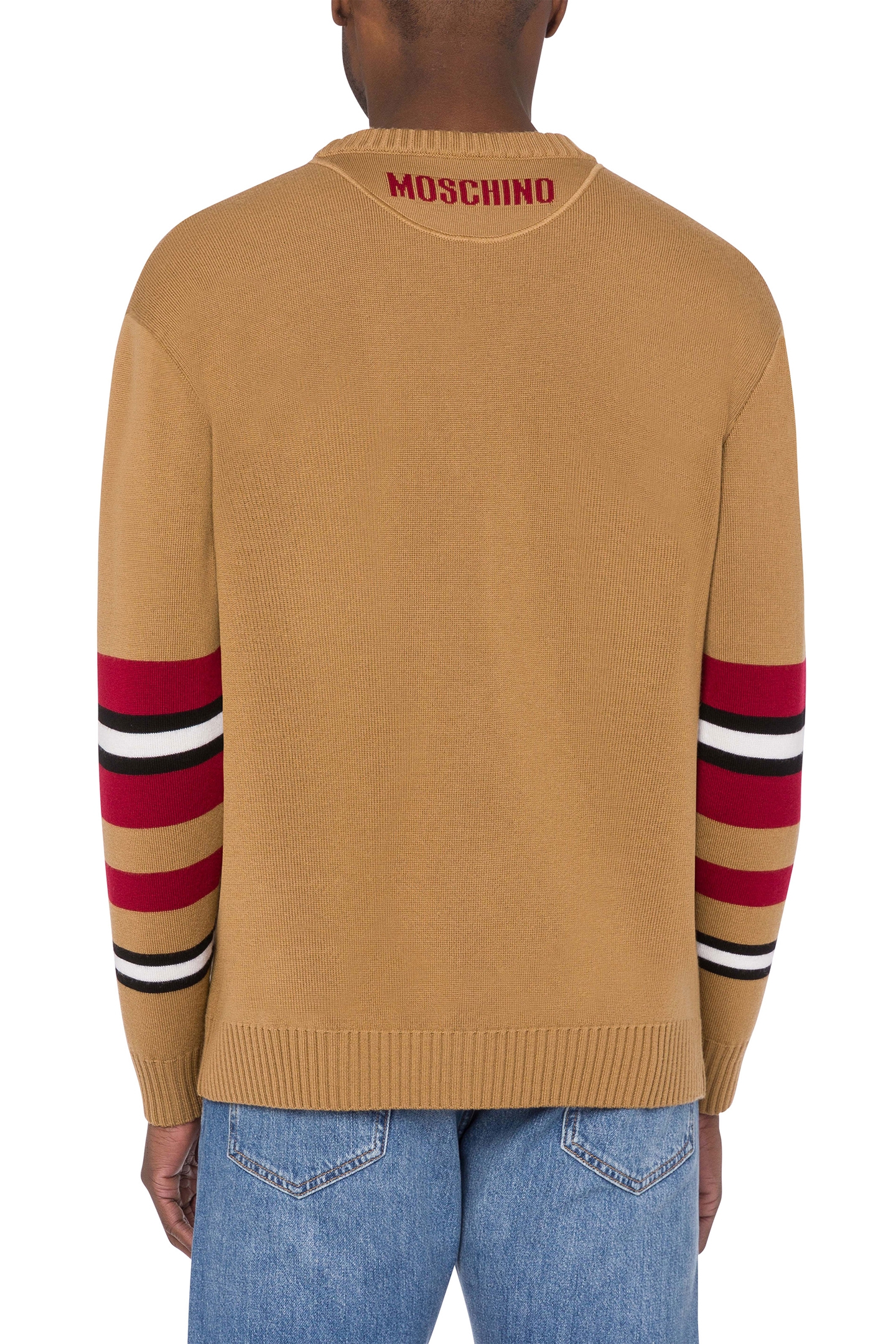 CARDIGAN WITH STRIPES INLAY BROWN 2