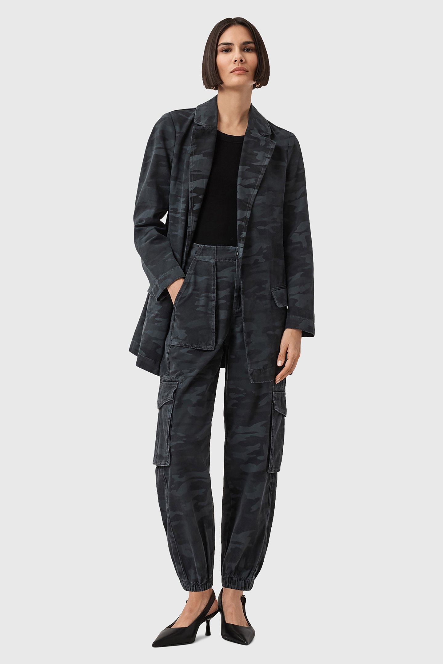 ALEIDA DENIM BLAZER CAMO INK BLUE 3