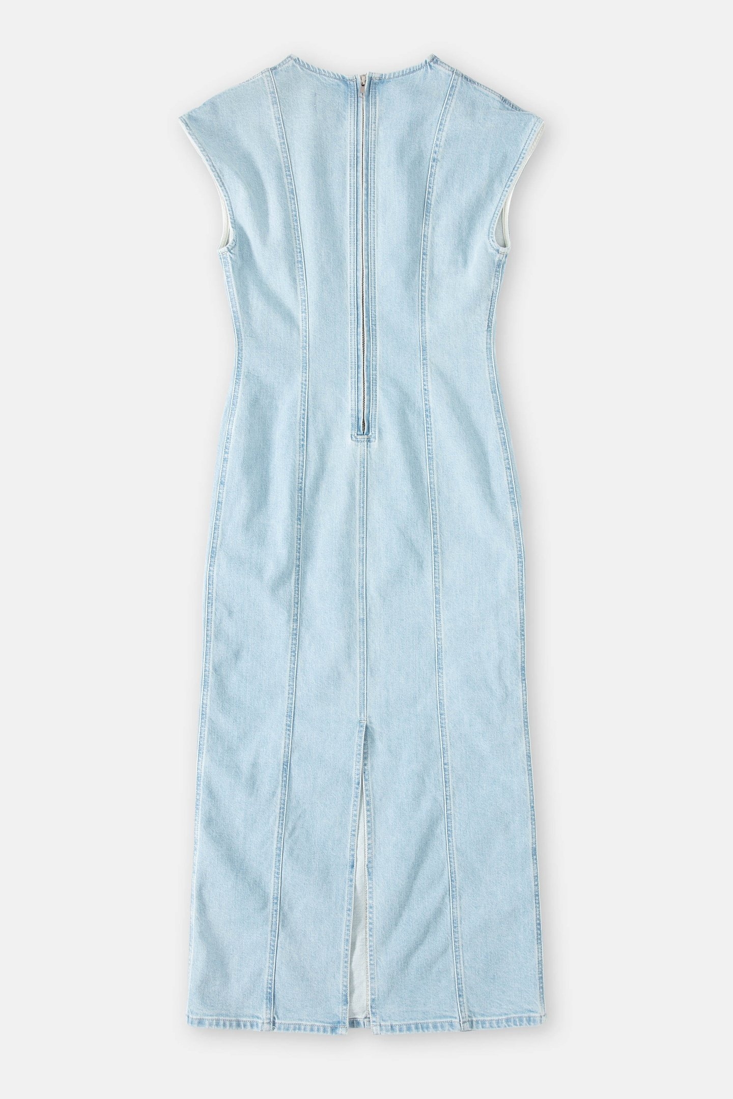 COLUMN DENIM DRESS LIGHT BLUE 4