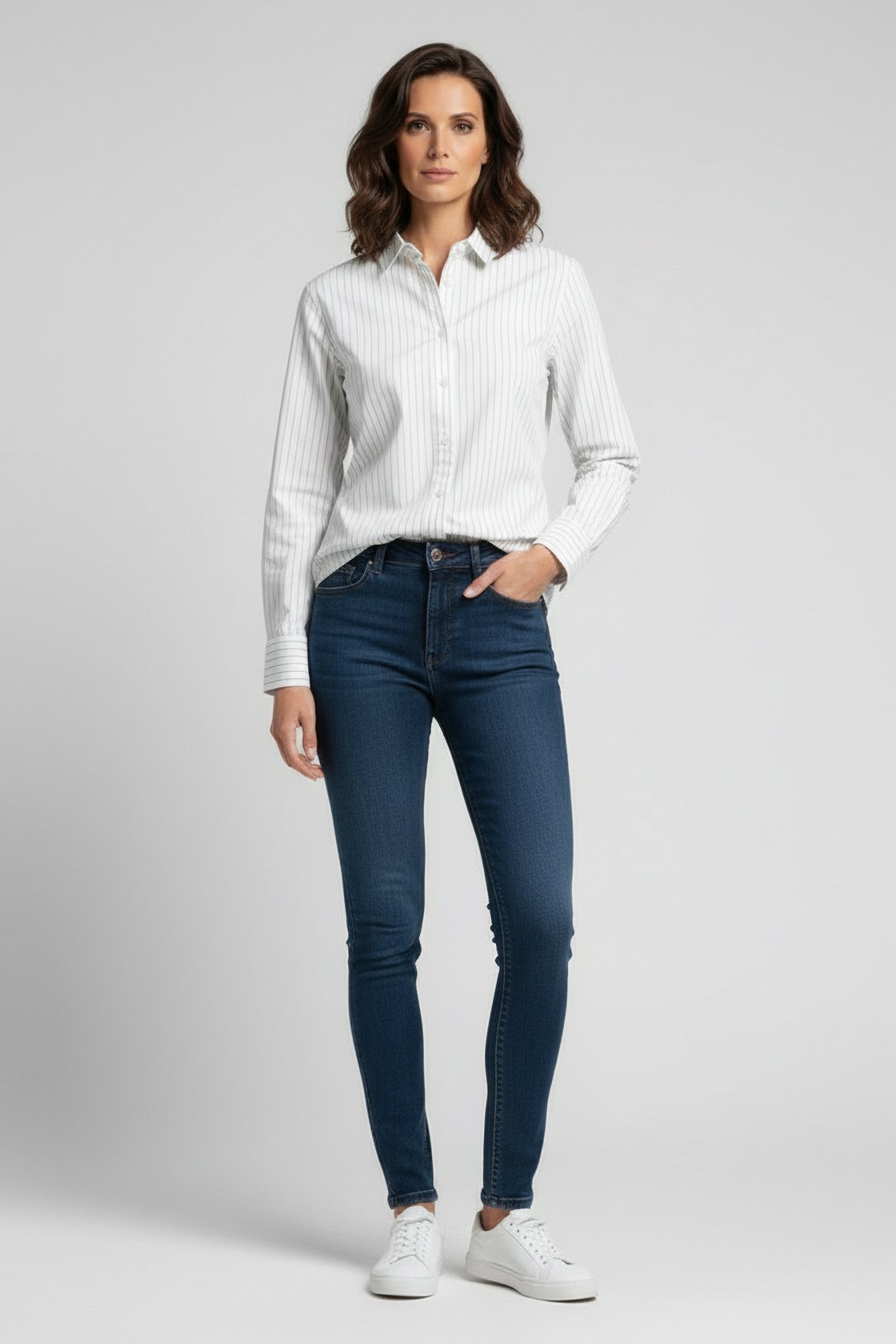 STRIPE BUTTON DOWN SHIRT SAGE/WHITE 1