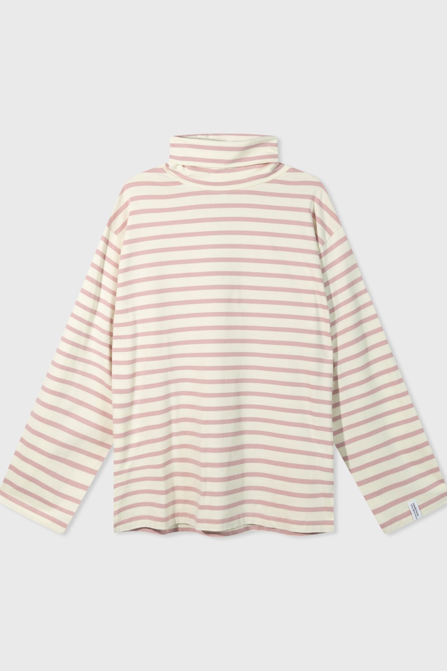 LONGSLEEVE COLL TEE STRIPES LIGHT NATURAL/DUSTY PINK 2