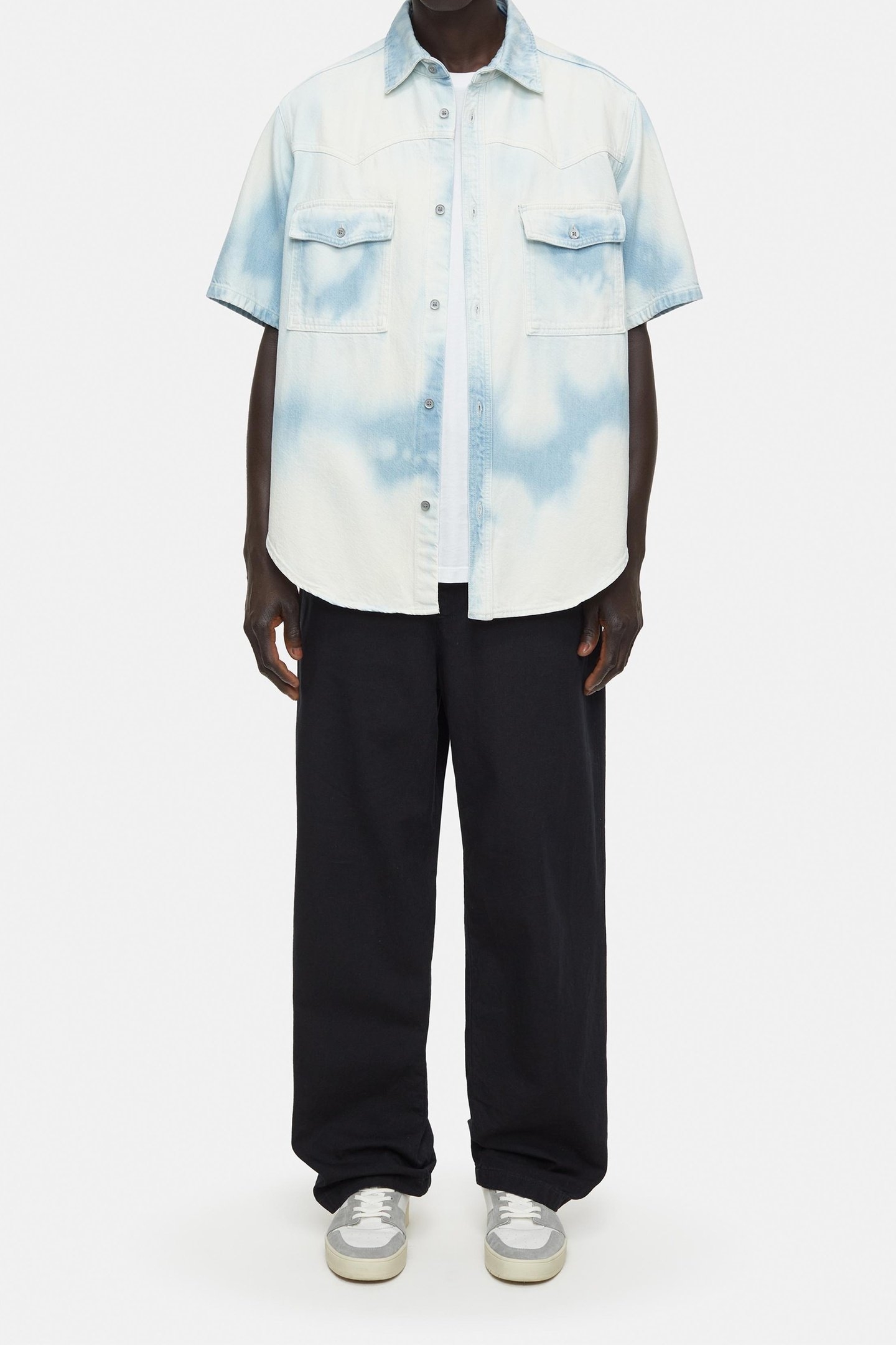 SHORT SLEEVE WESTERN SHIRT LIGHT BLUE 1