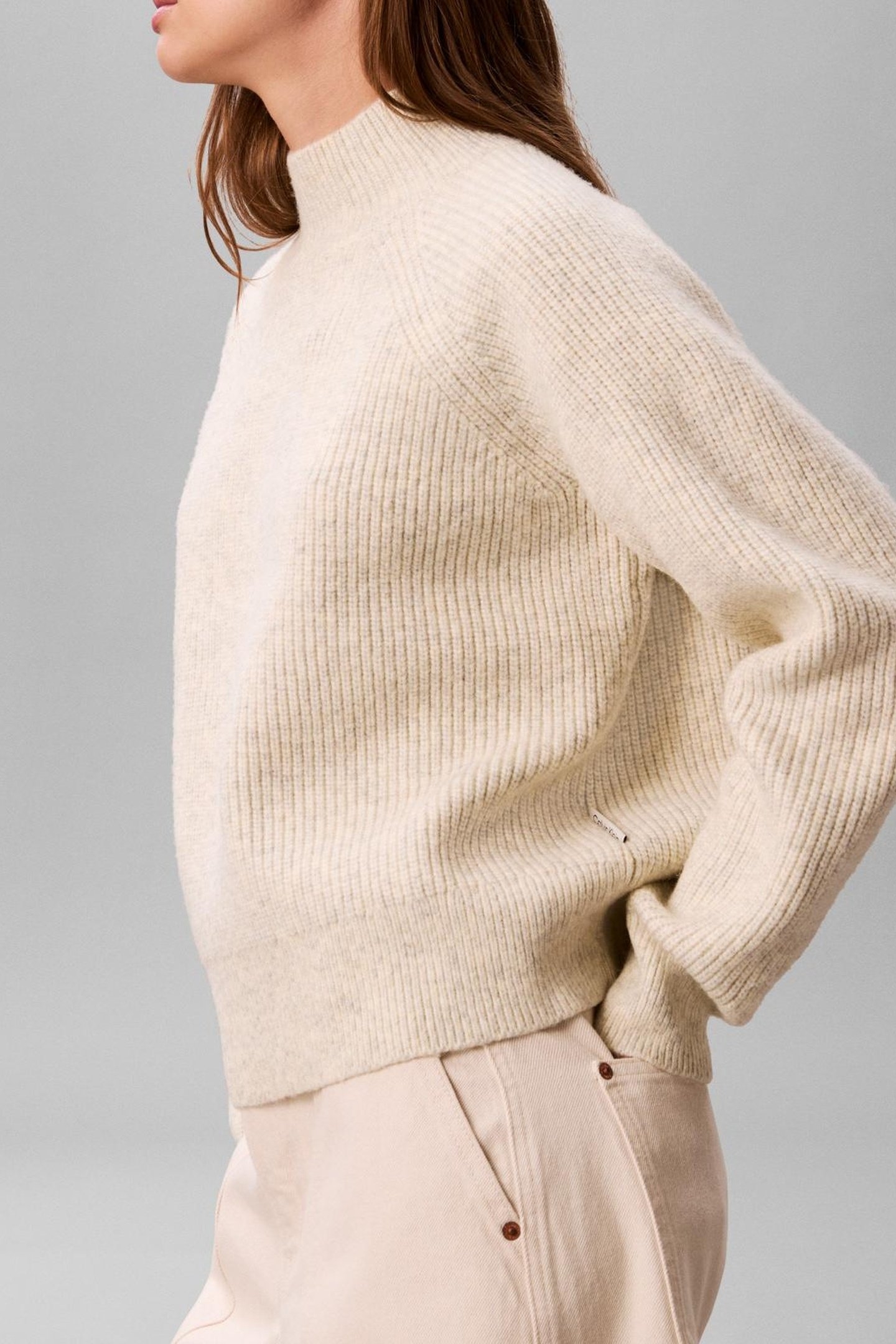 WOOLEN STITCH PULLOVER B01 LIGHT GREY HEATHER 5