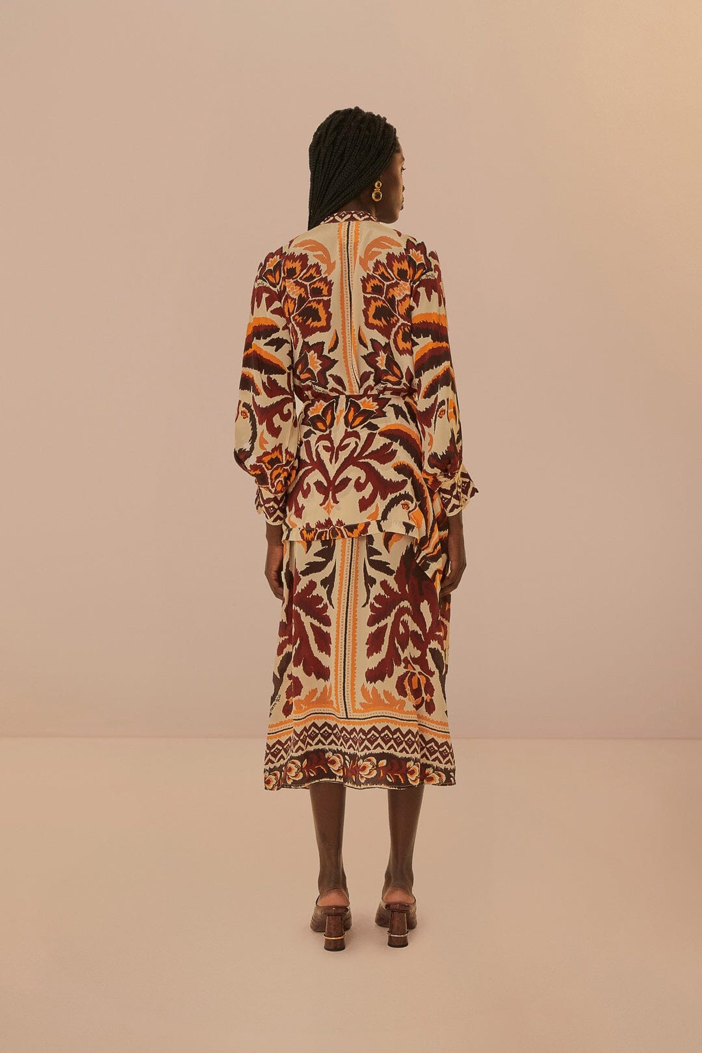 TOUCANS SCARF CREAM MAXI DRESS 3