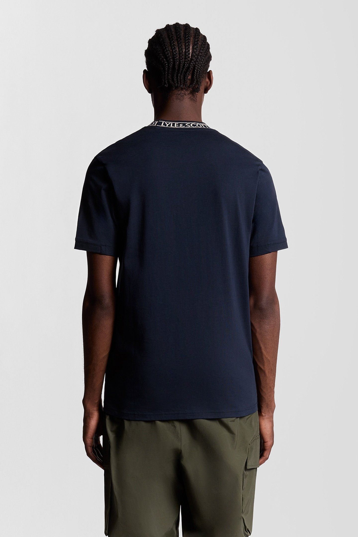 LOGO RIBBED T-SHIRT DARK NAVY/BONE WHITE 3
