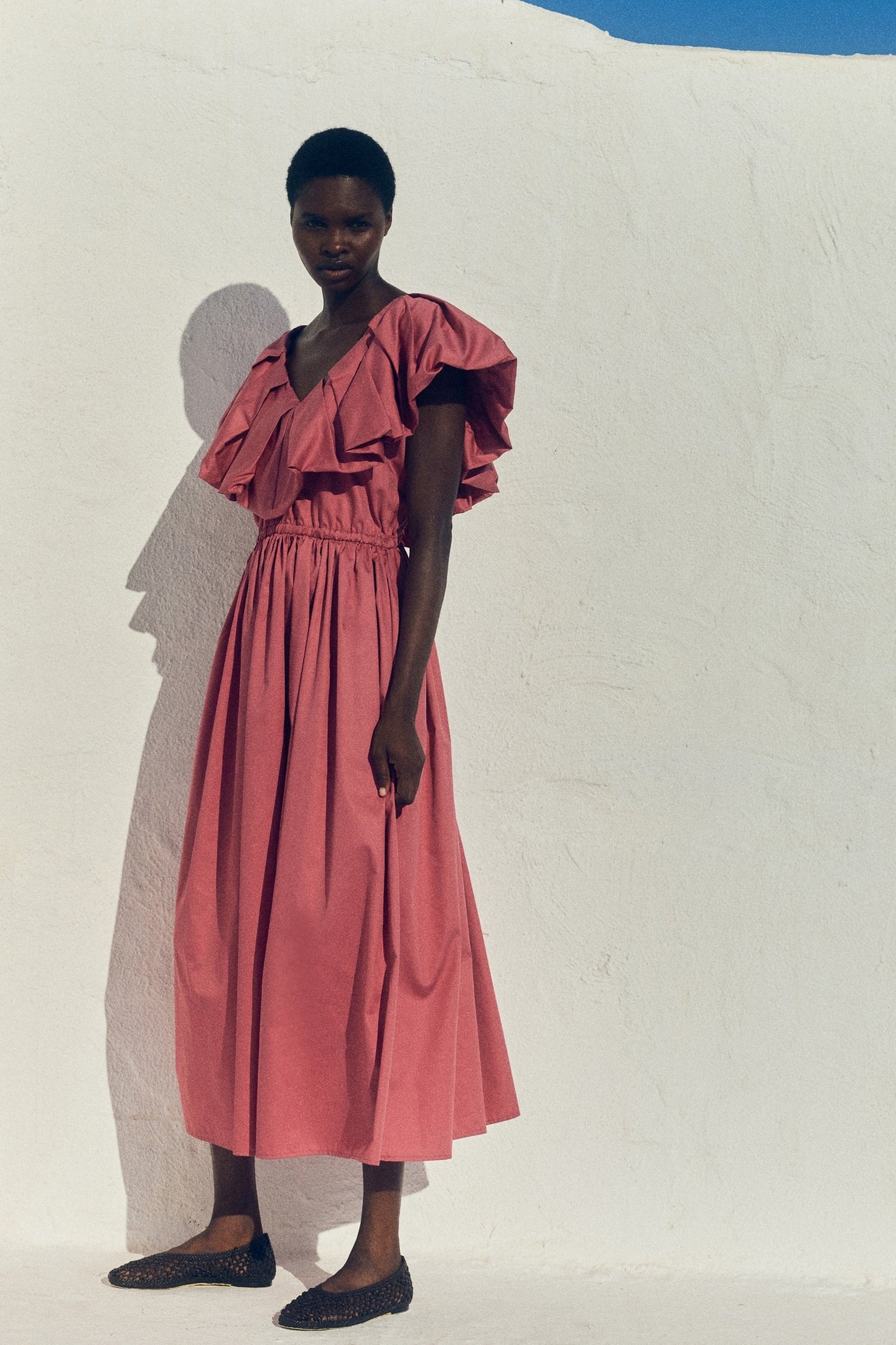 DEOS LONG DRESS POPLIN ROSEWINE 3