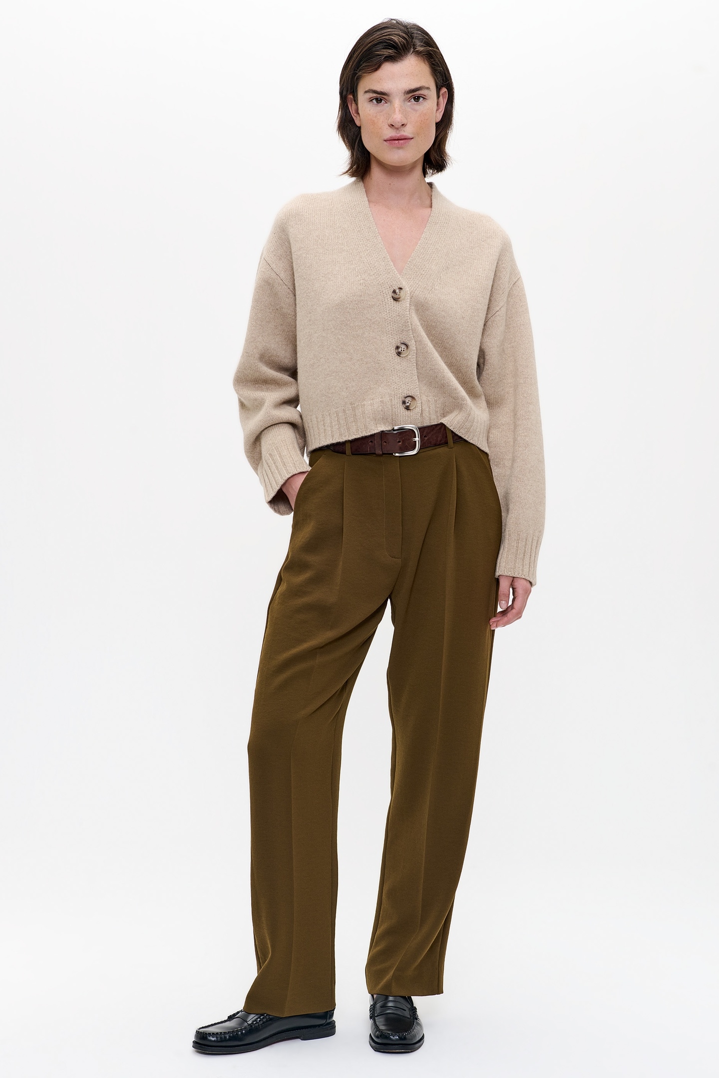 YAK MERINO CROPPED CARDIGAN EVEREST 2