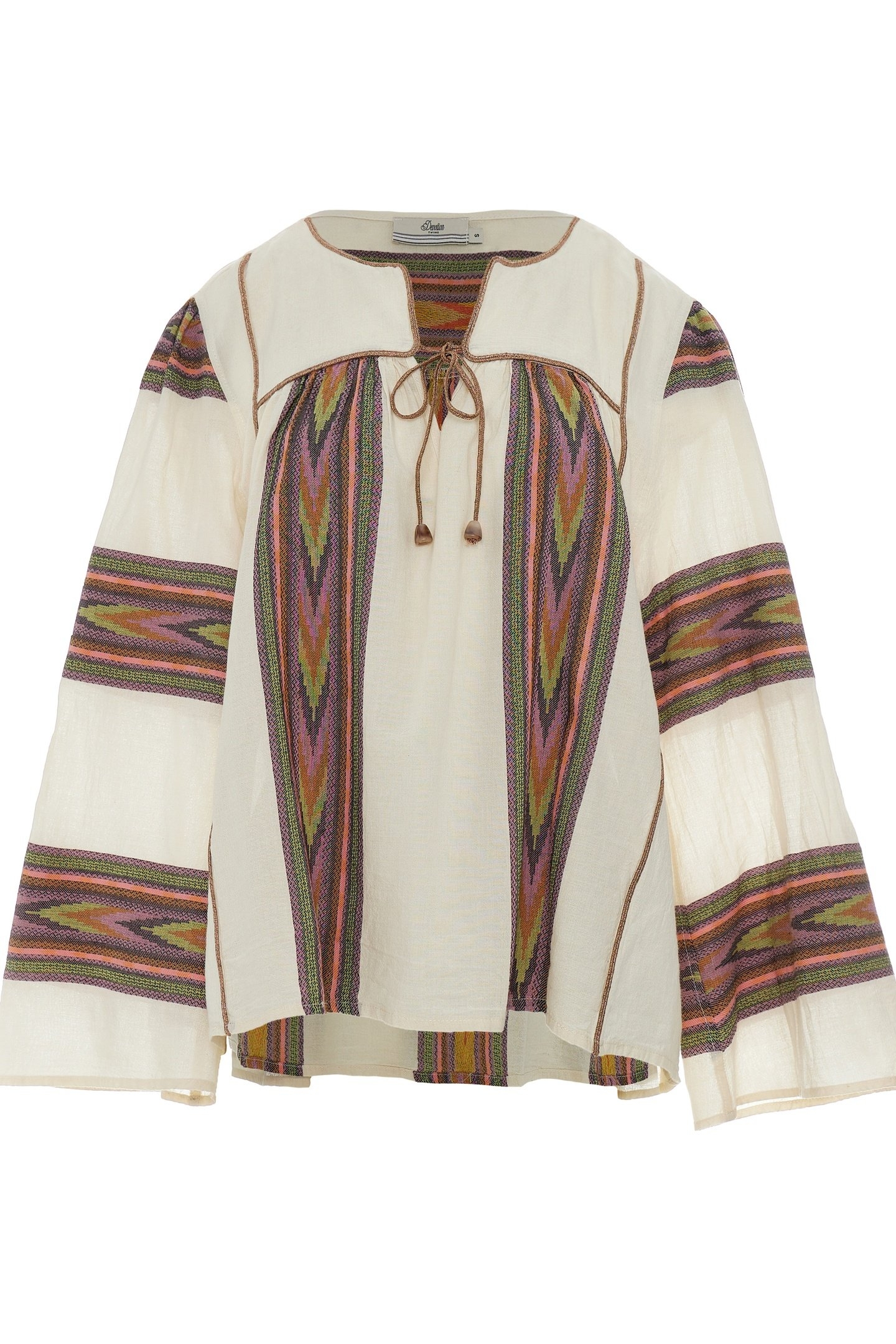 SYMMETRY BLOUSE JACQUARD PINK GREEN 2