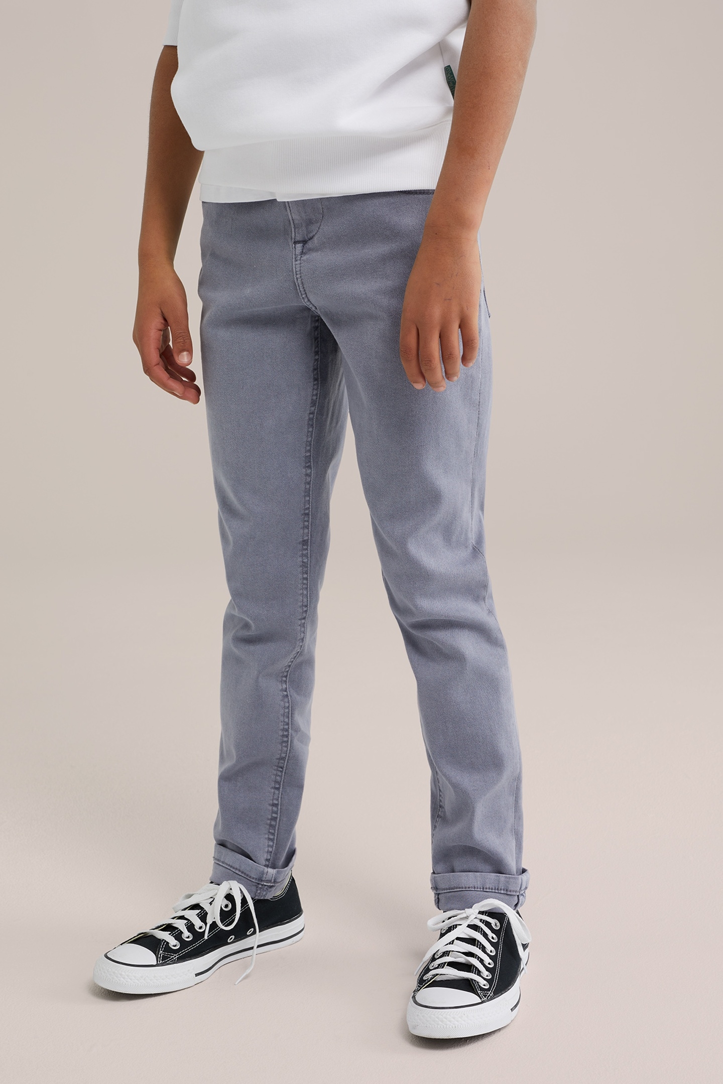 5-POCKET MID WAIST GREYISH BLUE 1