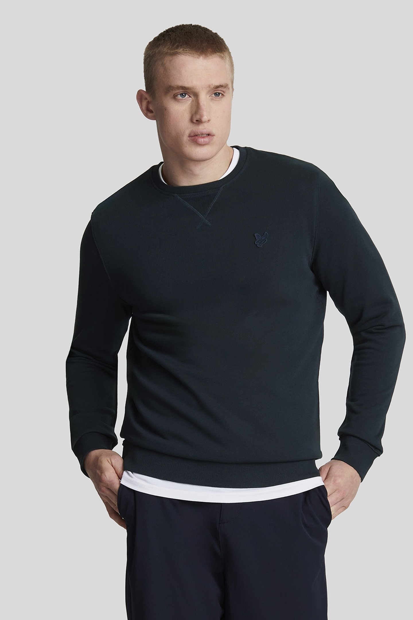 TONAL EAGLE CREW NECK SWEATSHIRT DARK NAVY 1