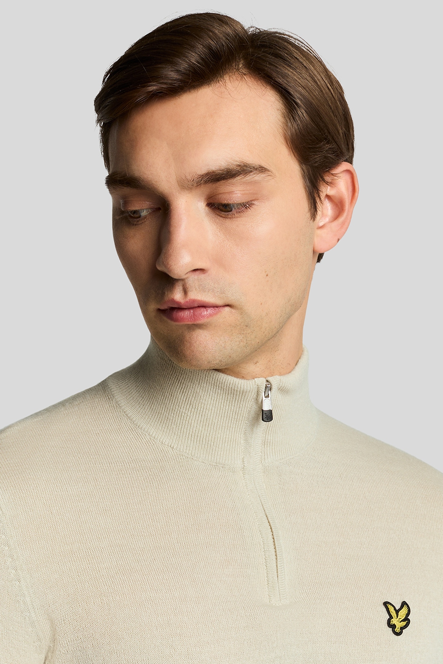 GOLF QUARTER ZIP MERINO JUMPER SESAME 5