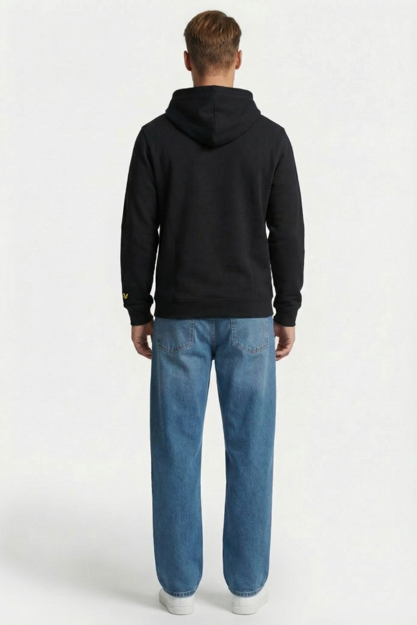 EMBROIDERED HOODIE JET BLACK/WHITE 3