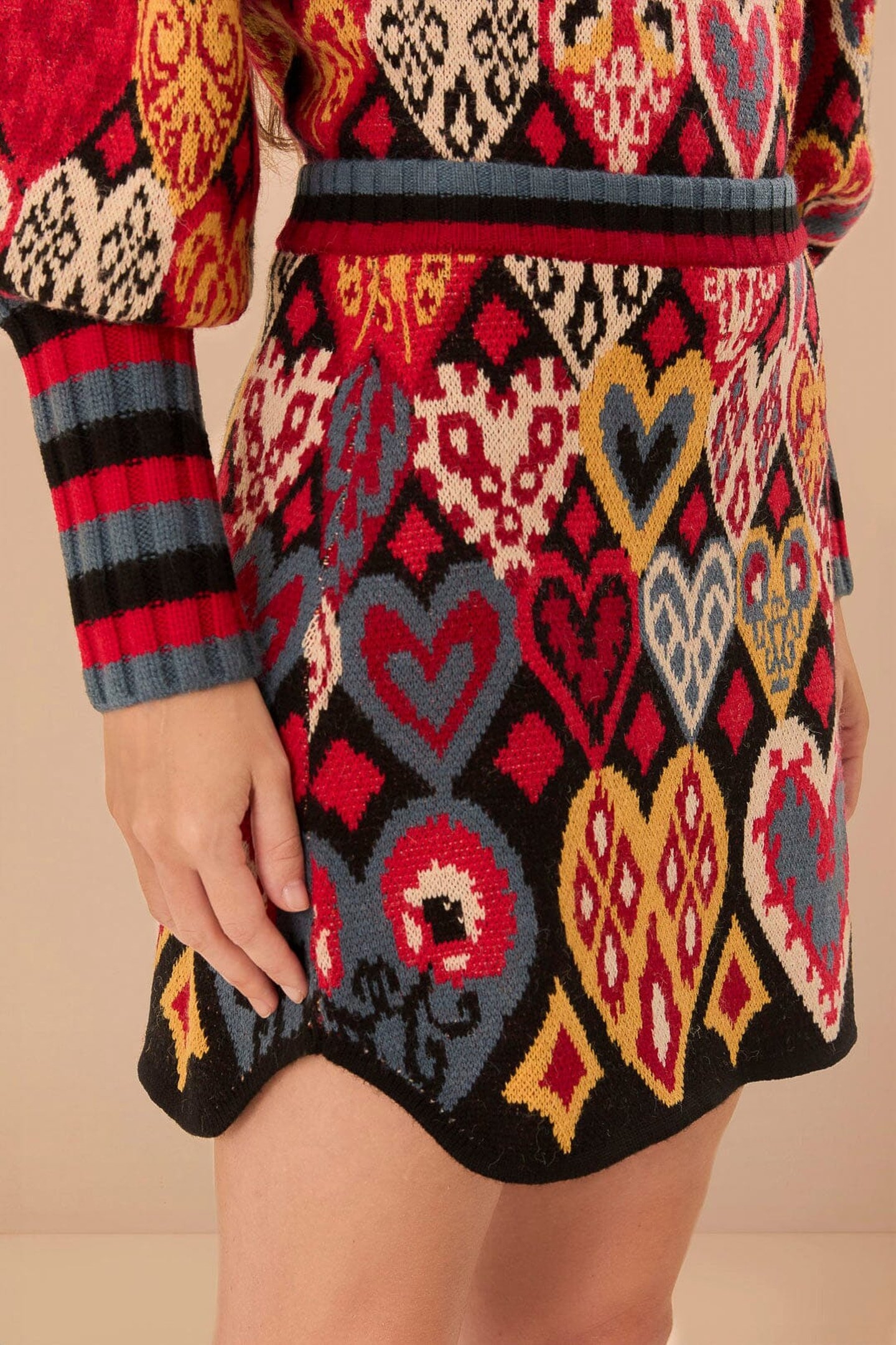 HEARTS IKAT KNIT SKIRT 4