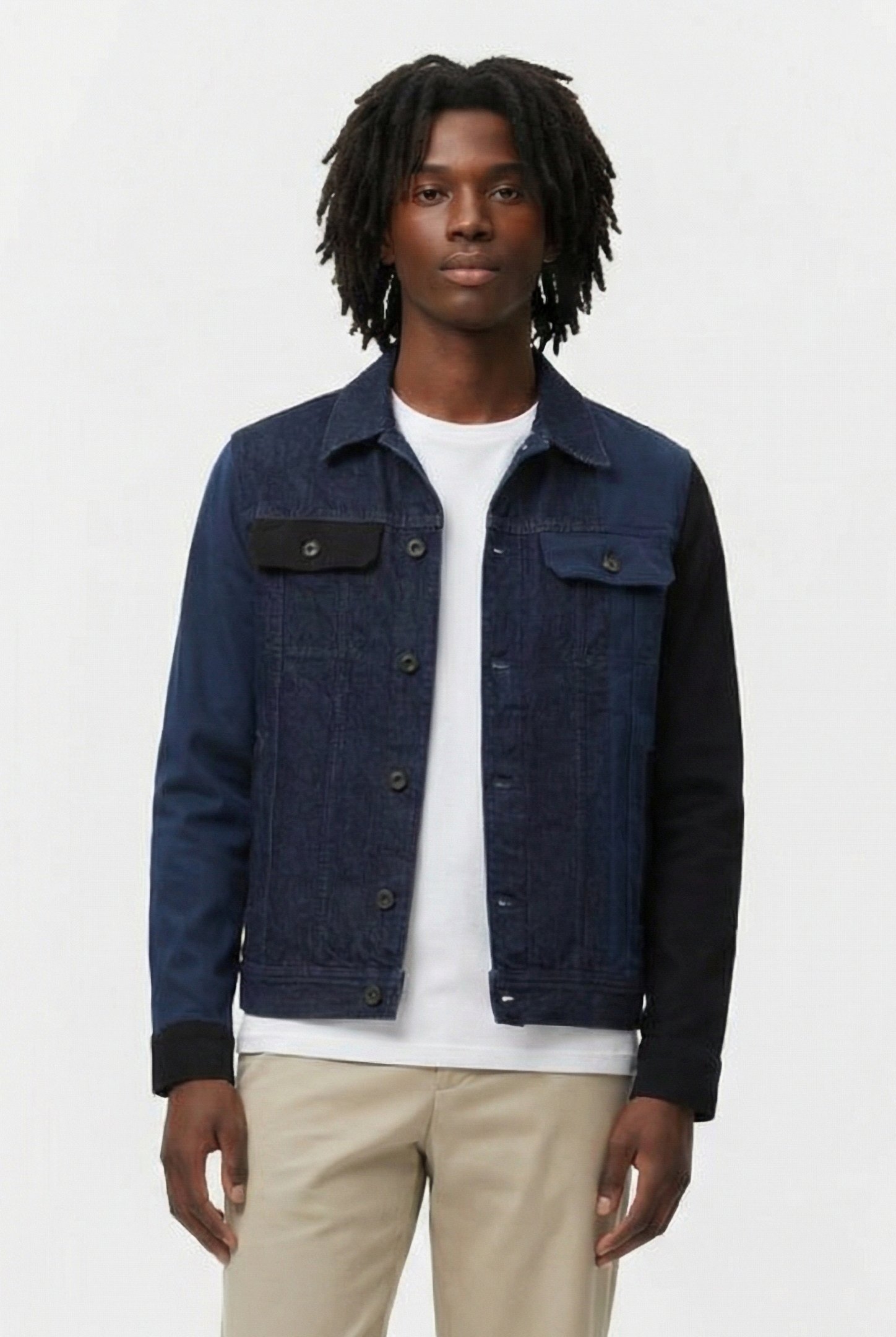 PATCHWORK DENIM JACKET BLUE 1