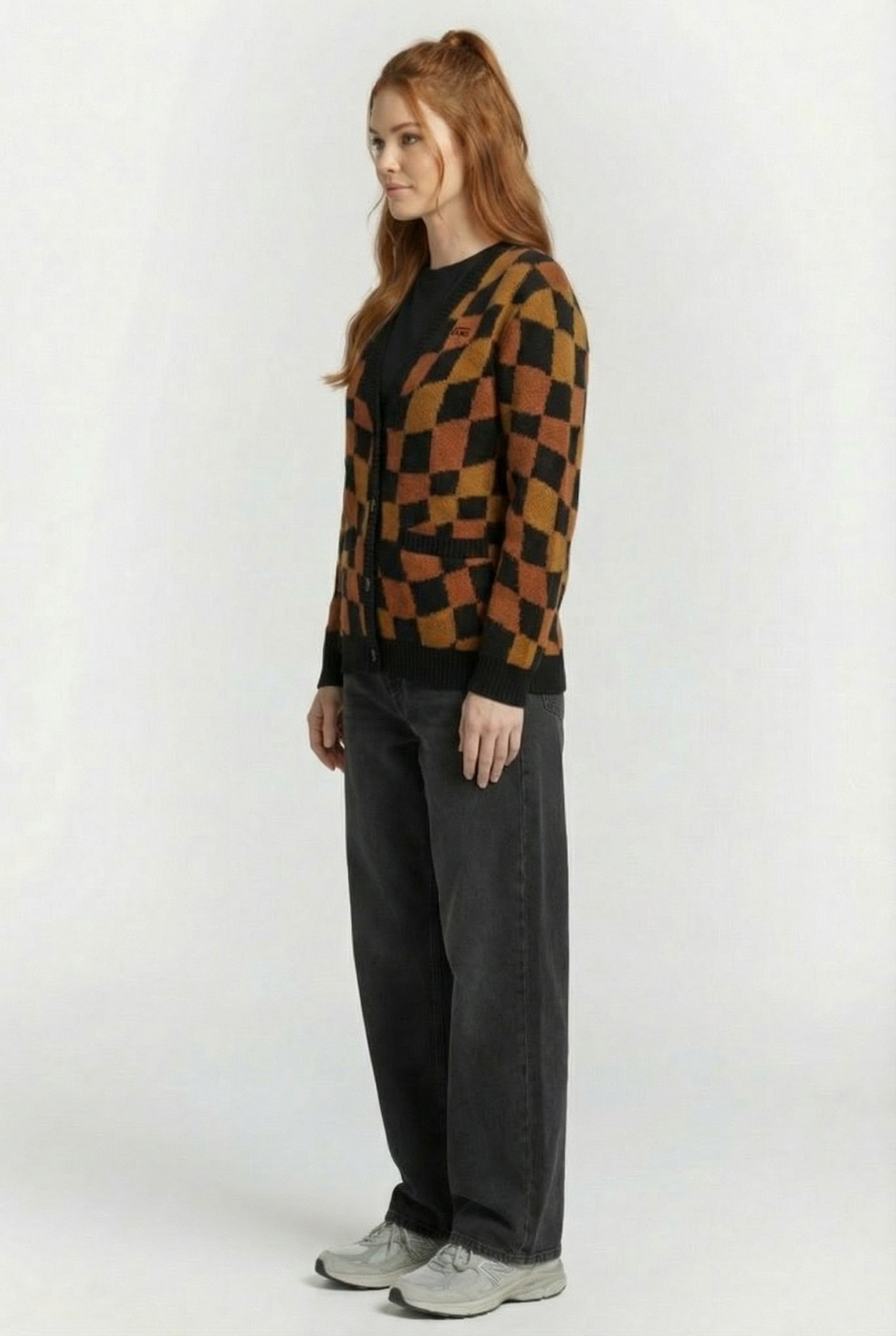 JAGGER SWEATER CARDIGAN AMUSEMENT 66 BLACK/GINGER BREAD 3