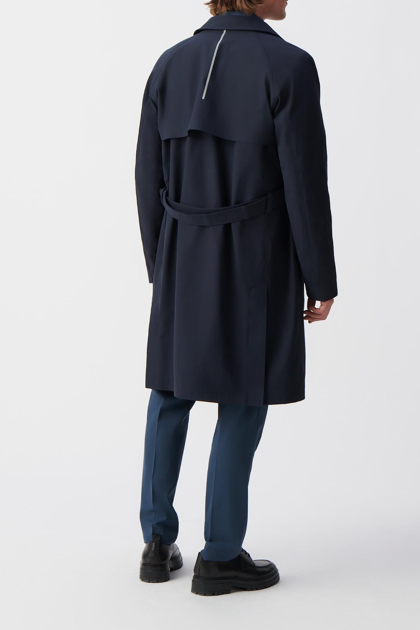 NAVY NYLON WATERPROOF TRENCH COAT 3