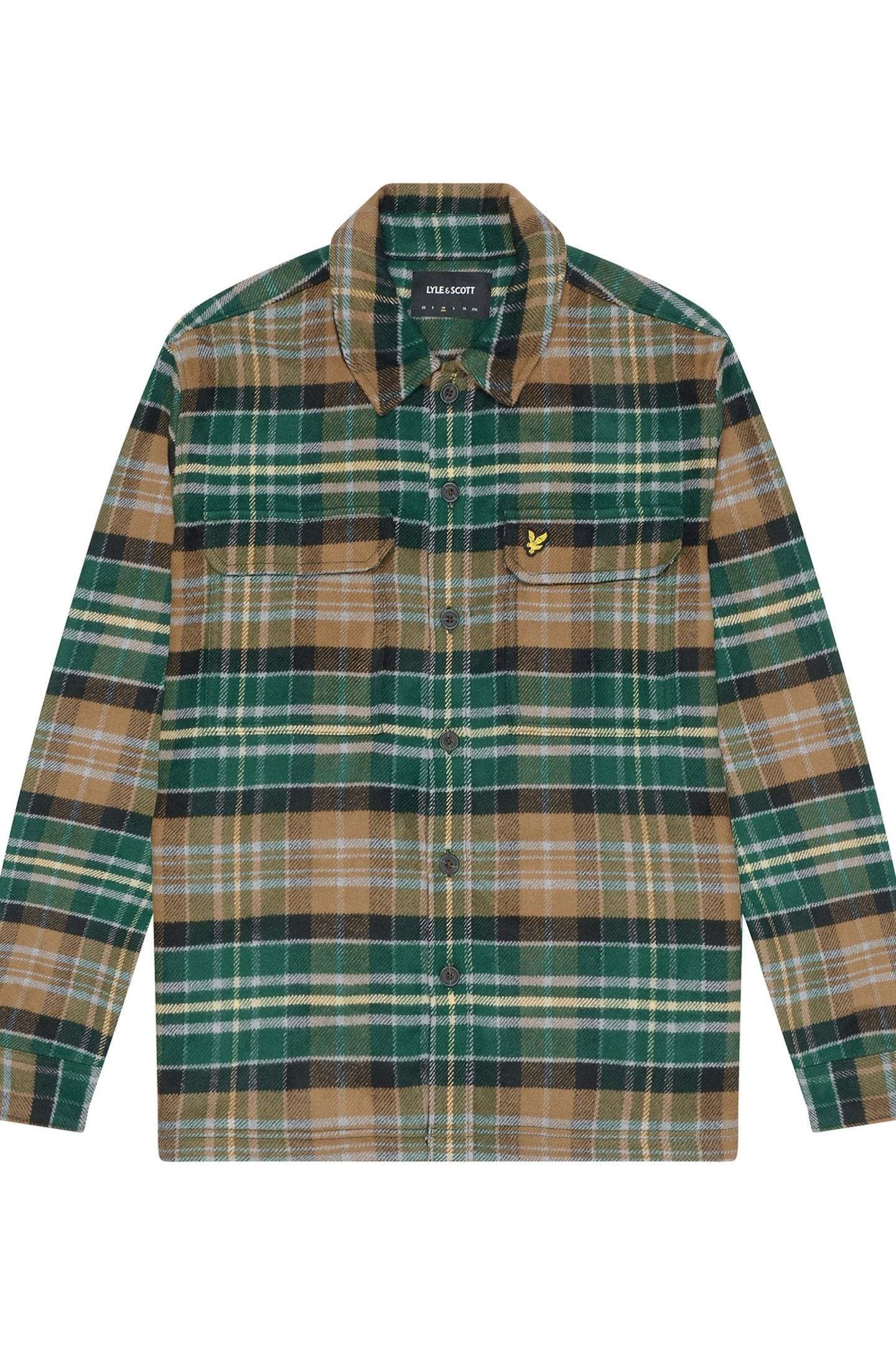 CHECK FLANNEL OVERSHIRT ARGYLE TEAL/HERITAGE TAUPE 4