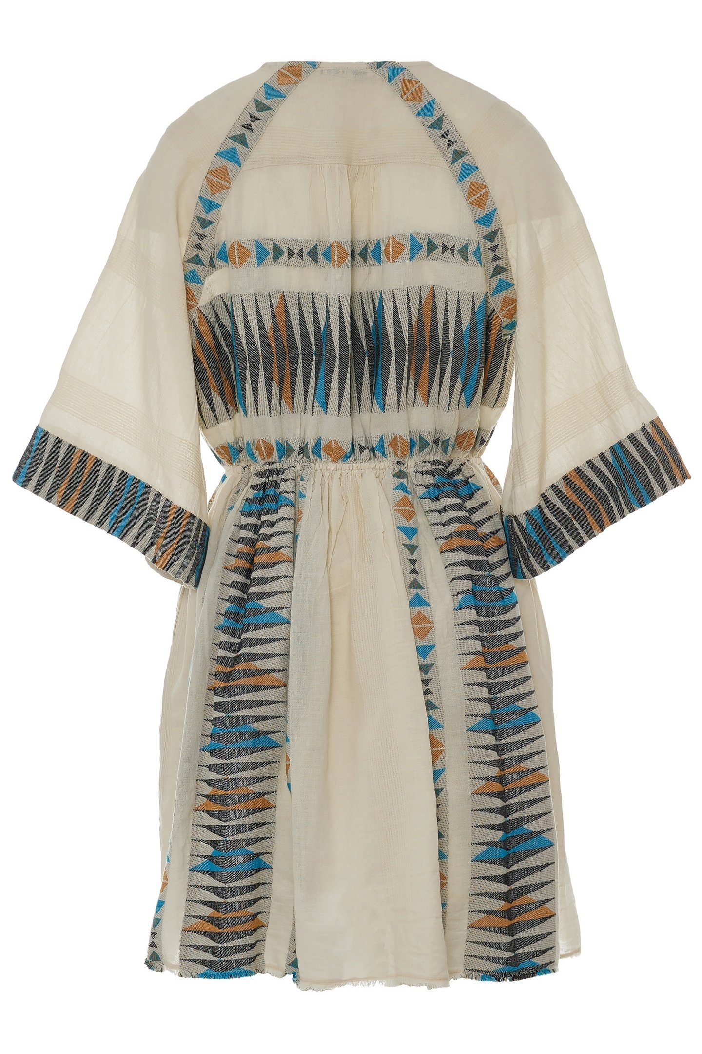 PANDORA SHORT DRESS JACQUARD BLUE CAMEL 2