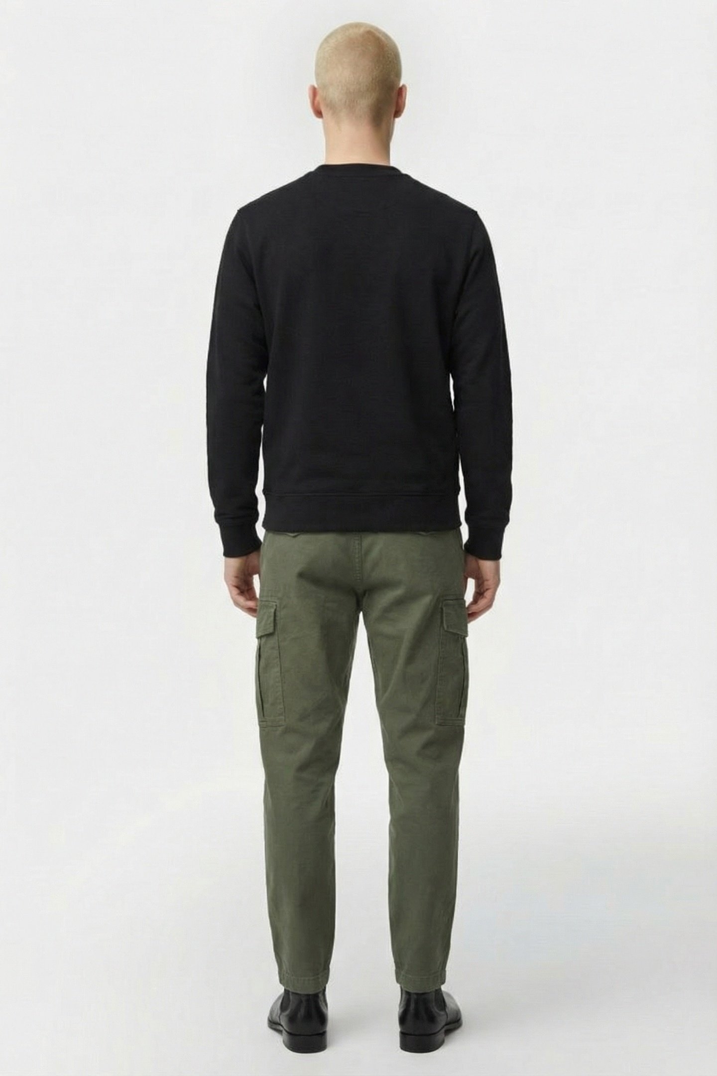 FLEECE CREW NECK SWEATSHIRT BLACK 2