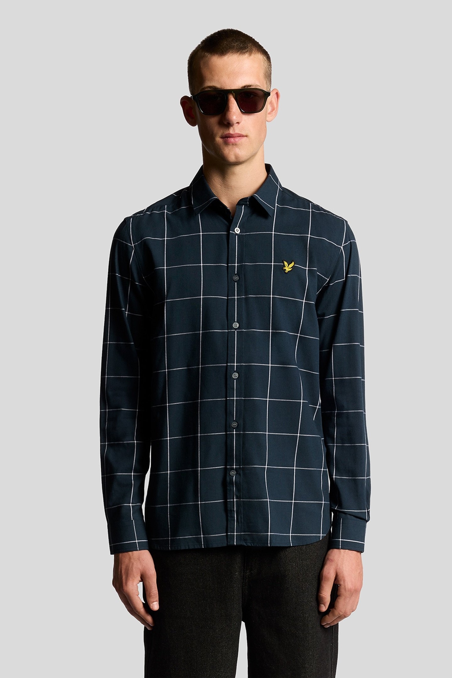 WINDOW PANE CHECK SHIRT DARK NAVY/WHITE 1