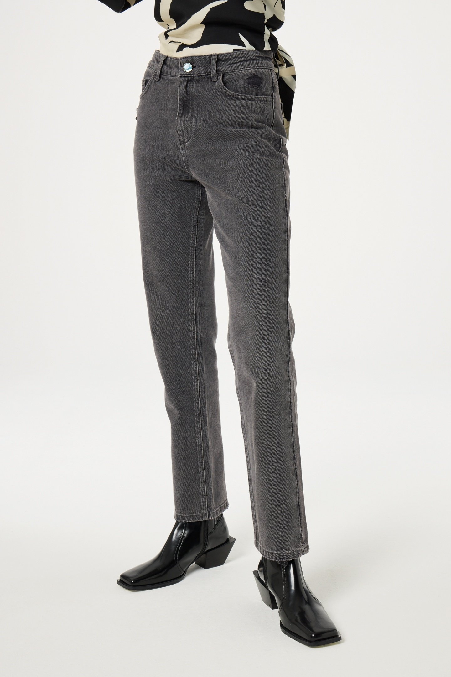 LOLA STRAIGHT JEANS WASHED DARK GREY 1