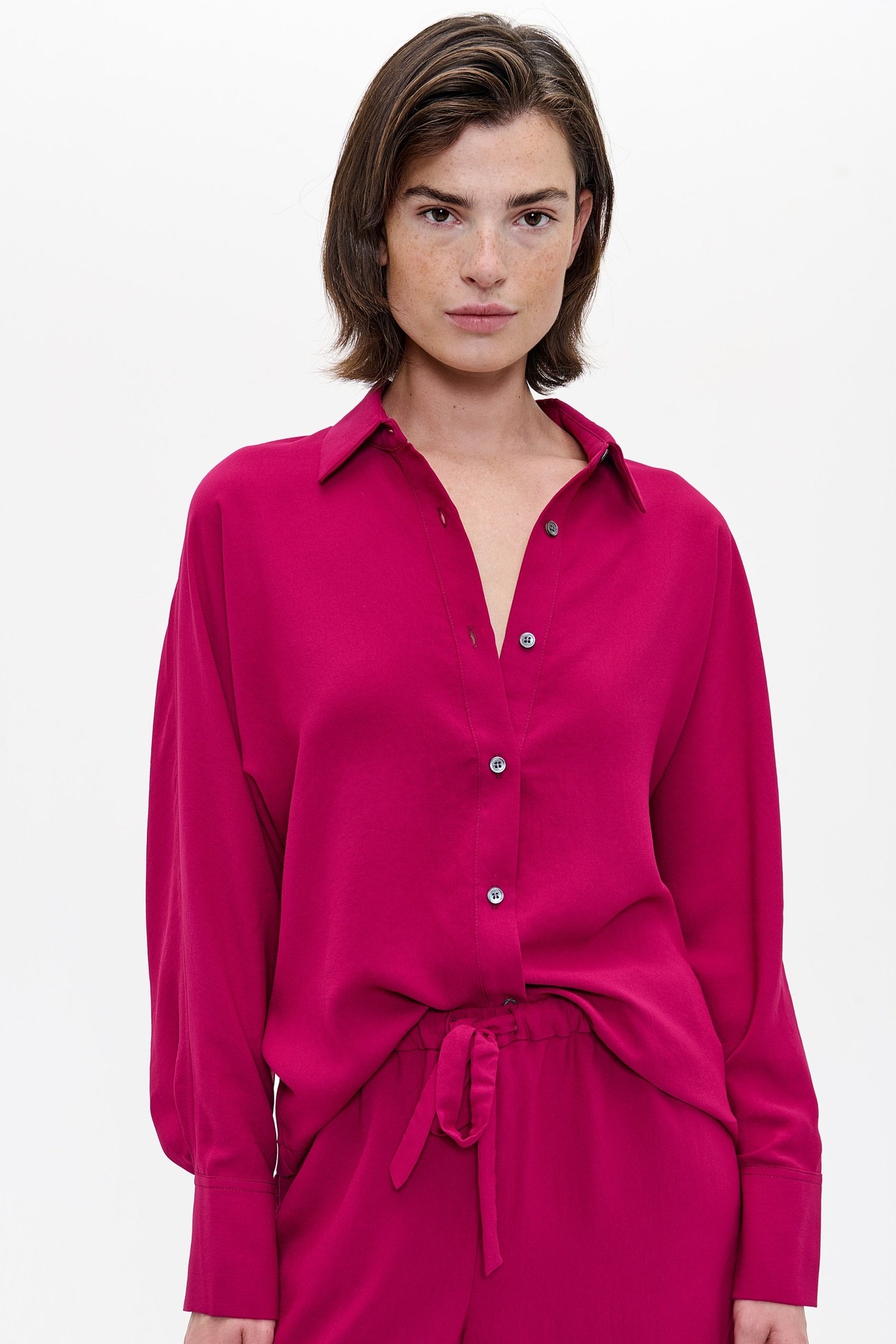 FLUID BAT-SLEEVE SHIRT DEEP PLUM 3