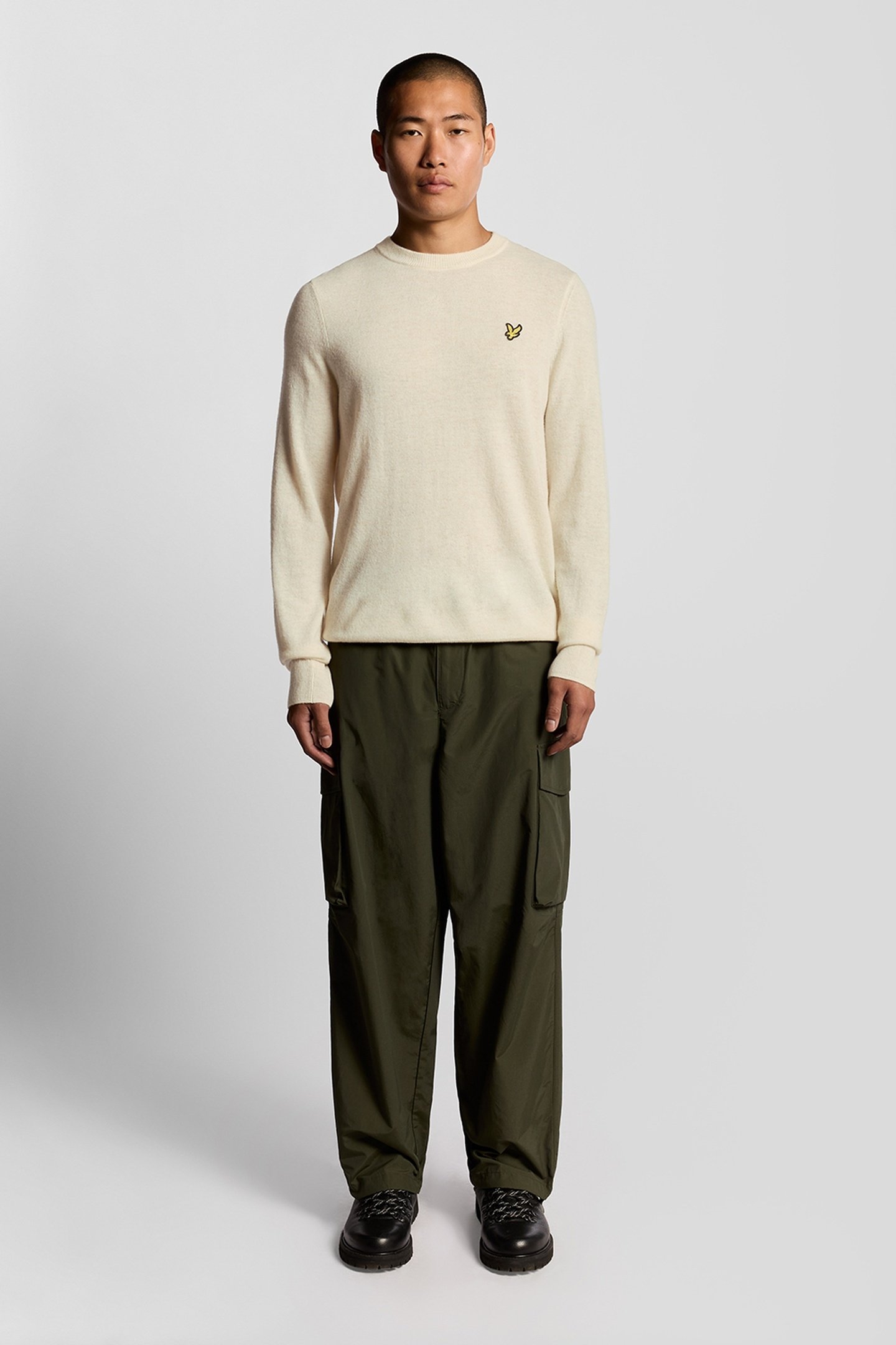 LAMBSWOOL BLEND CREW NECK JUMPER DROP CLOTH MARL 2