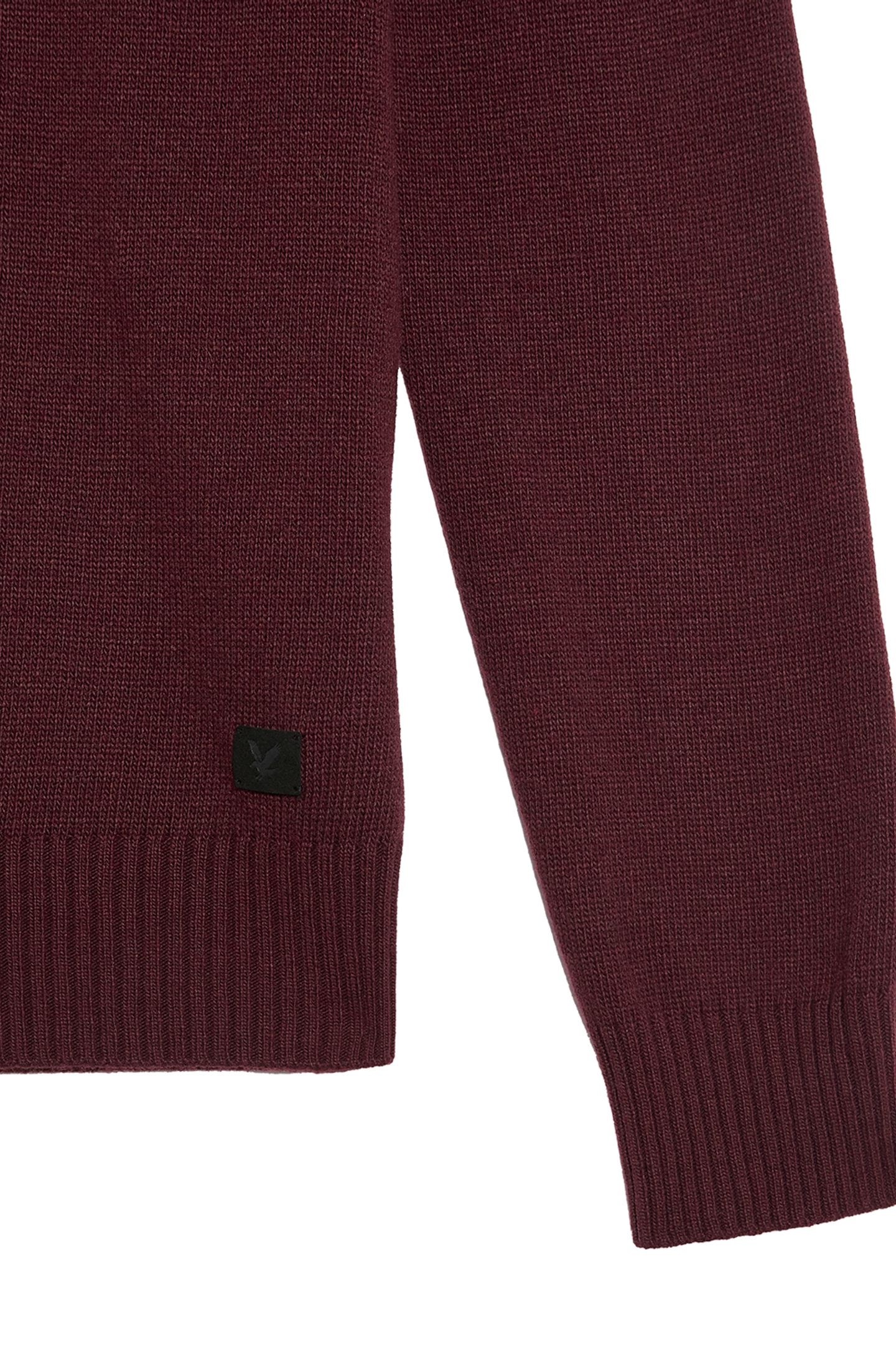 SADDLE SLEEVE CREW NECK JUMPER BURGUNDY HEATHER 7