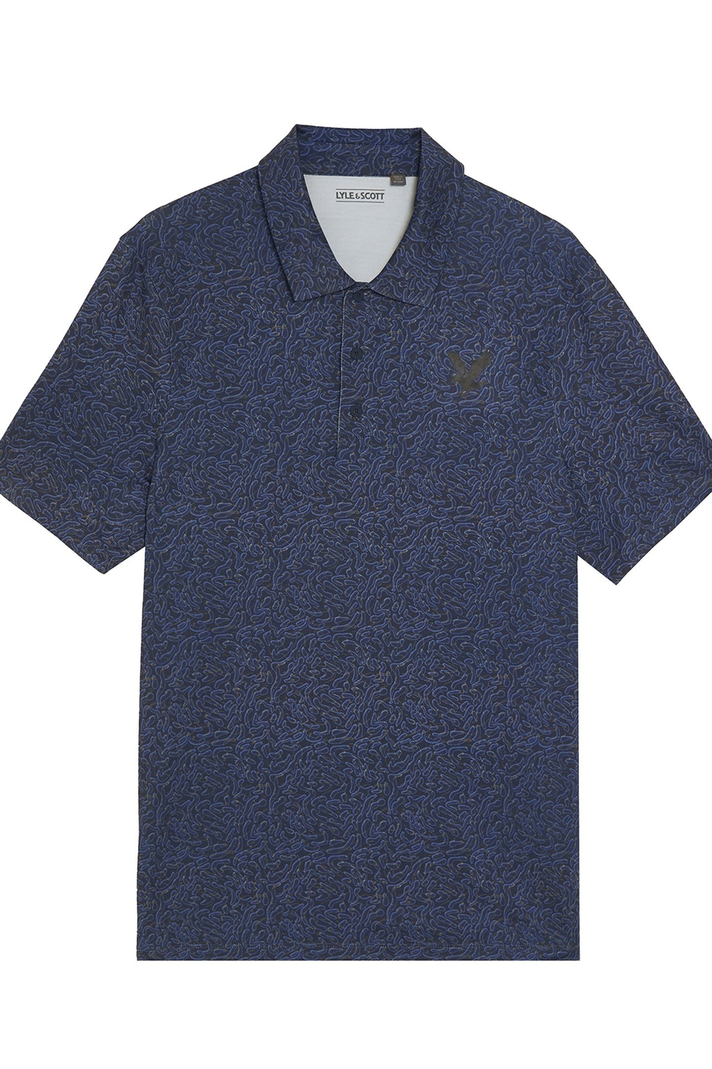 GOLF MICRO CONTOUR PRINTED POLO SHIRT RYDER BLUE 3