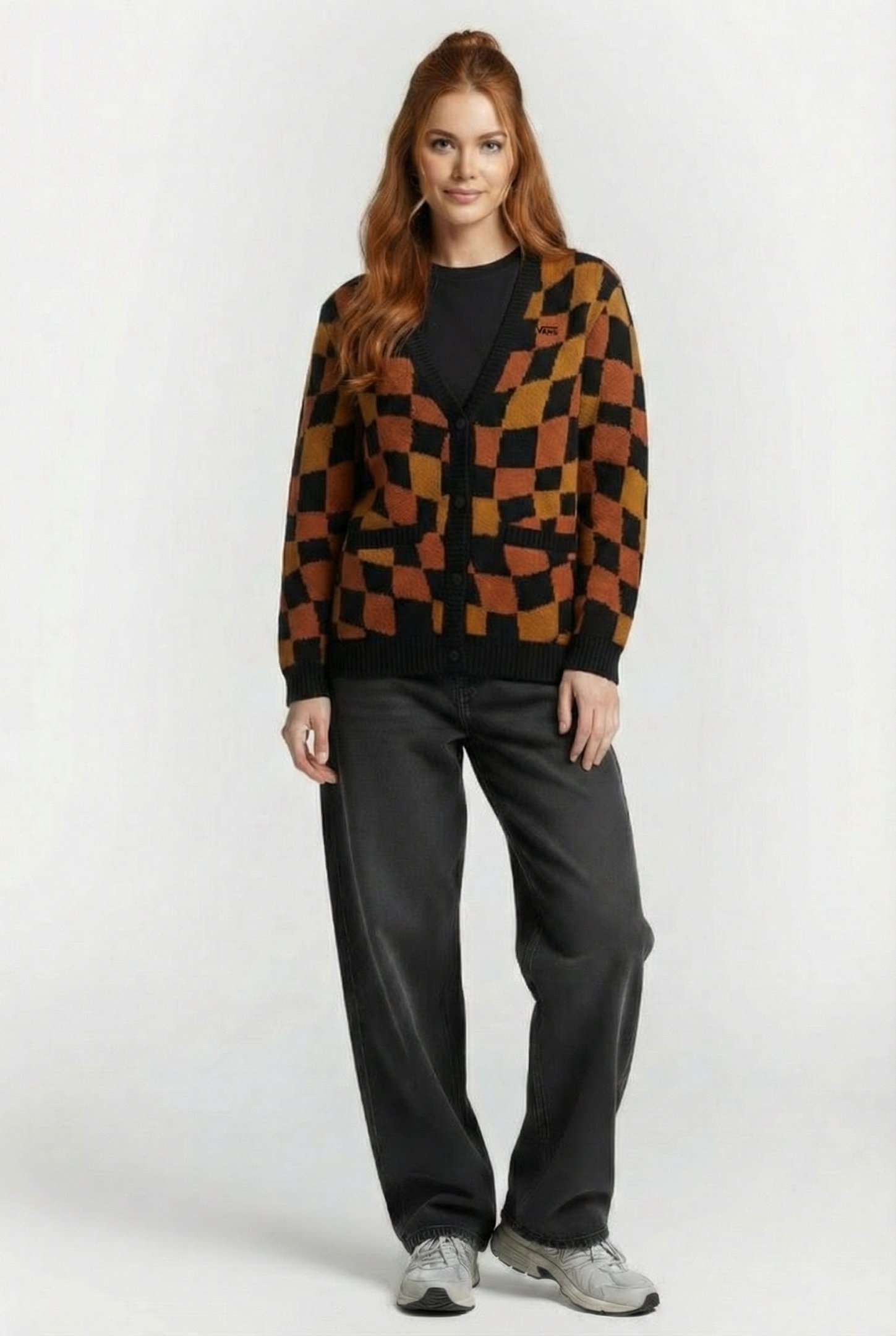 JAGGER SWEATER CARDIGAN AMUSEMENT 66 BLACK/GINGER BREAD 1