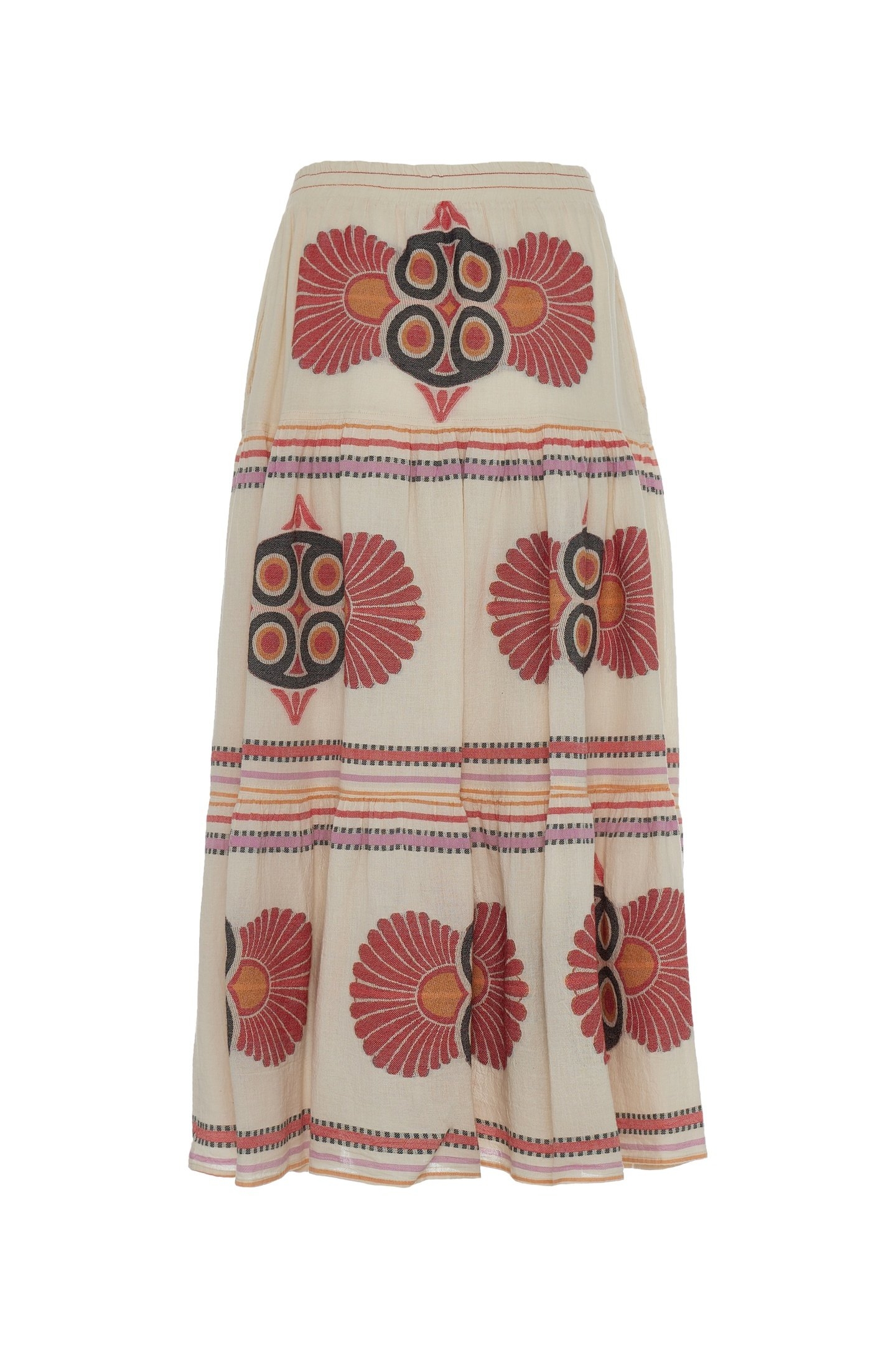 OLYMPIA MIDI SKIRT JACQUARD RED ORANGE 4