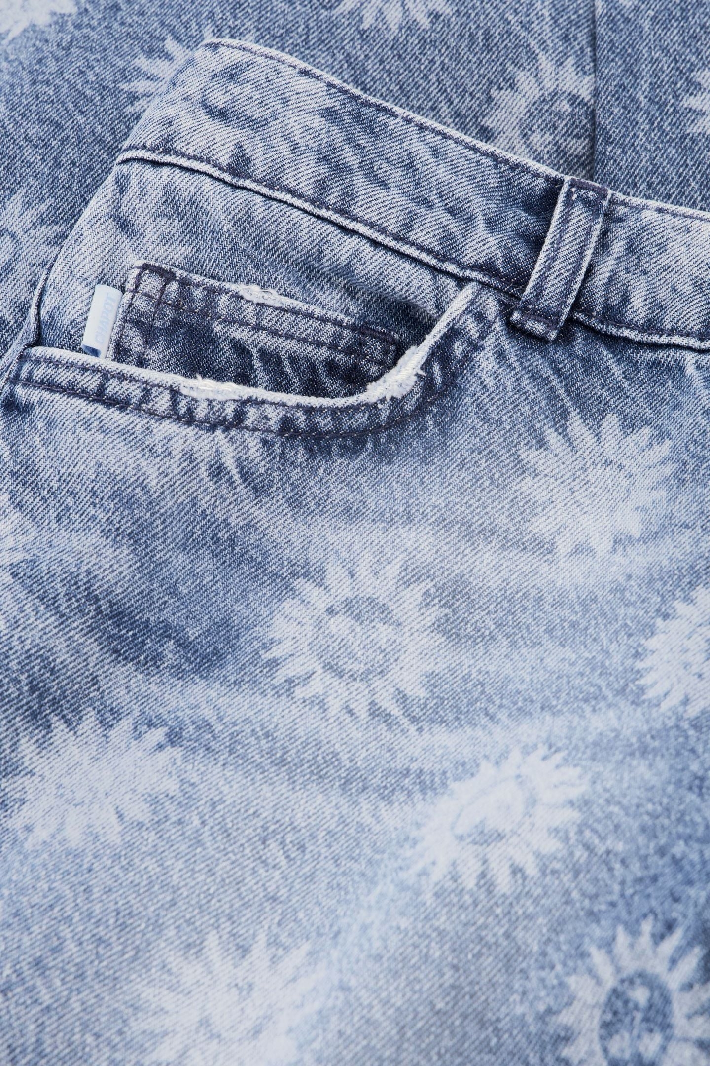 MARIE STRAIGHT LEG JEANS MID BLUE PRINTED 5