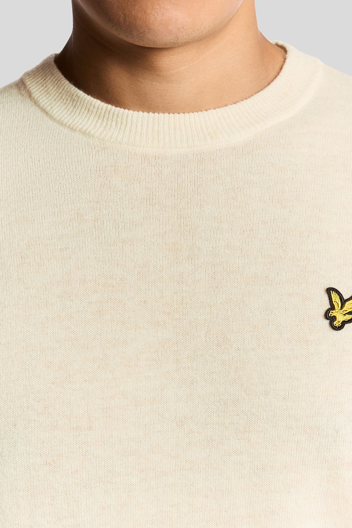 LAMBSWOOL BLEND CREW NECK JUMPER DROP CLOTH MARL 4