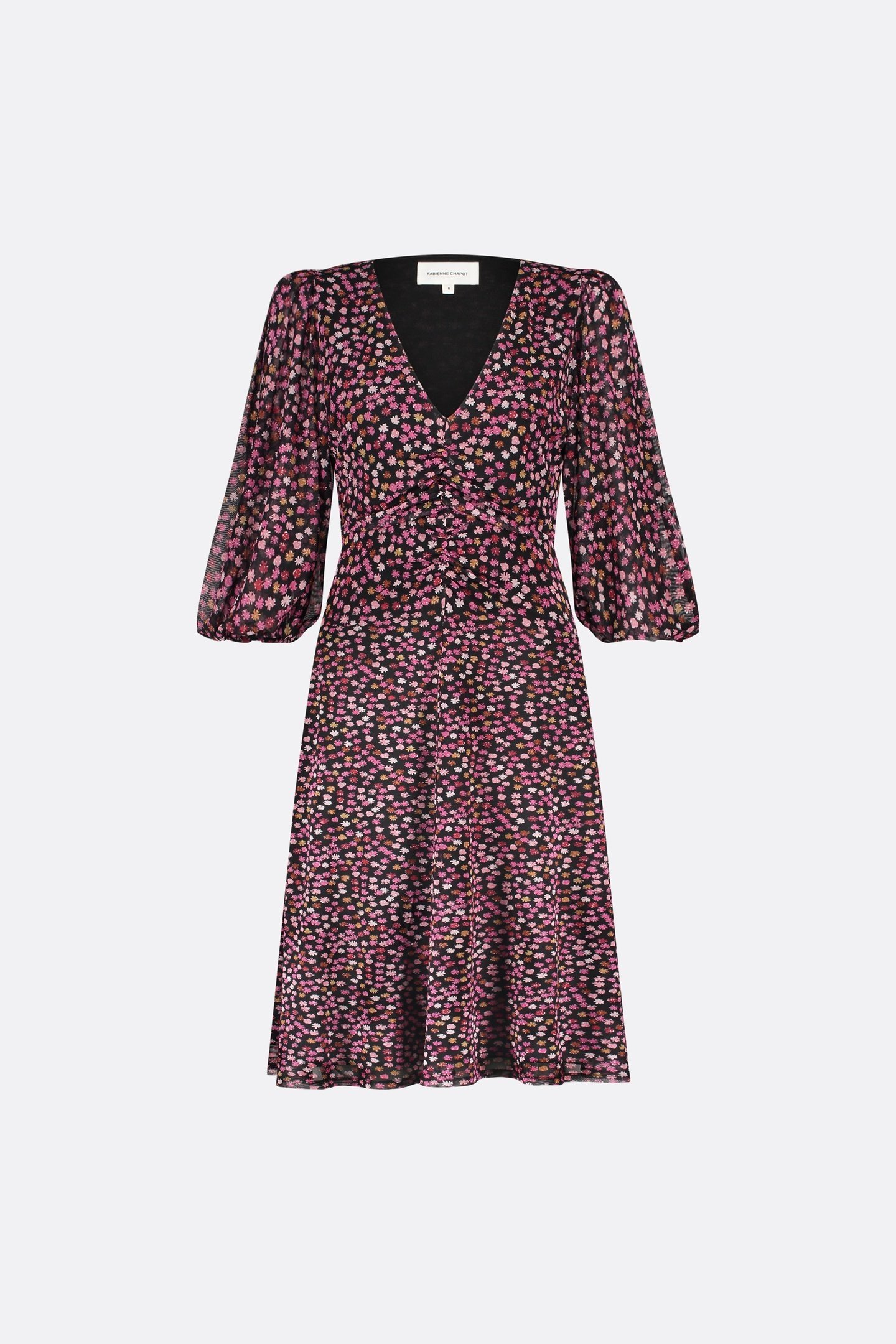 WELMA DRESS BLACK/TAWNY BROWN 4