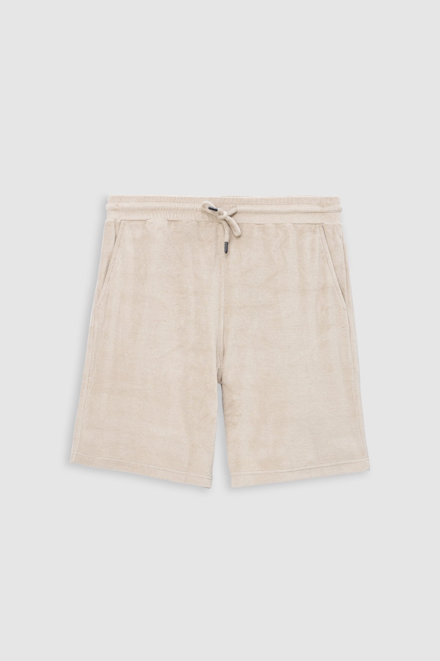 BEIGE TERRY CLOTH BERMUDA SHORTS 4