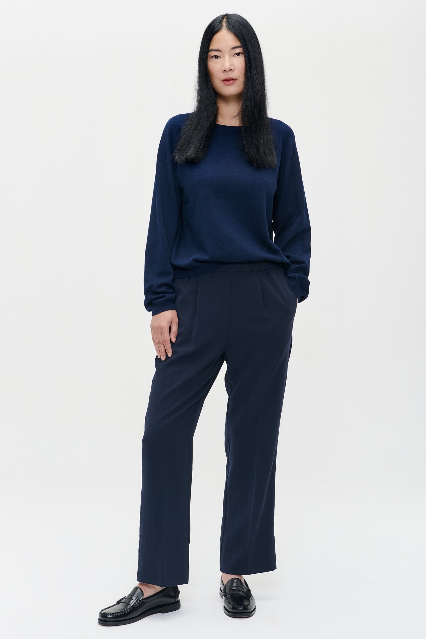 CASHMERE BOATNECK TOP DEEP BLUE 1