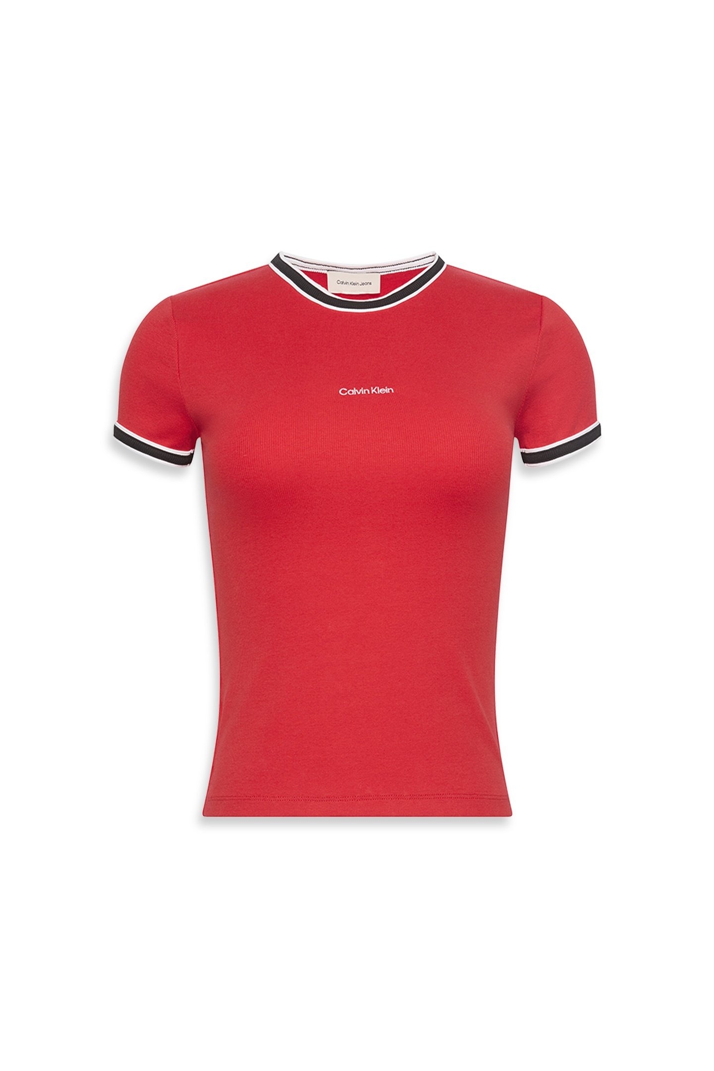 SS COLOR BLOCK COTTON TEE GOJI BERRY 1