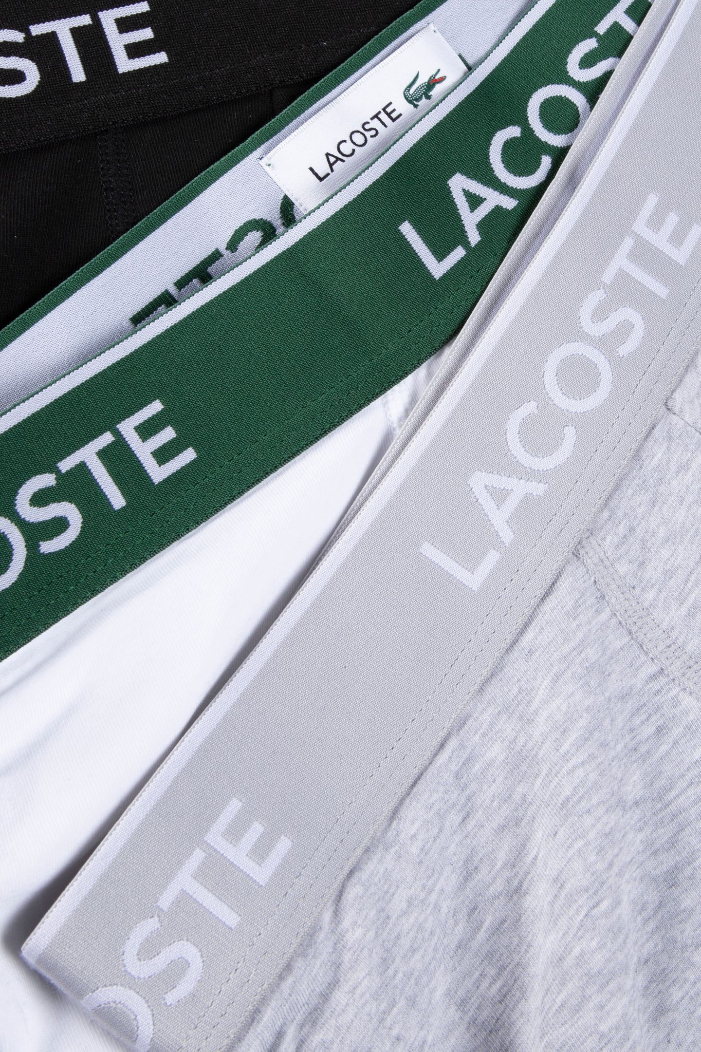 3-PACK STRETCH COTTON TRUNKS BLACK/WHITE-SILVER CHINE 3