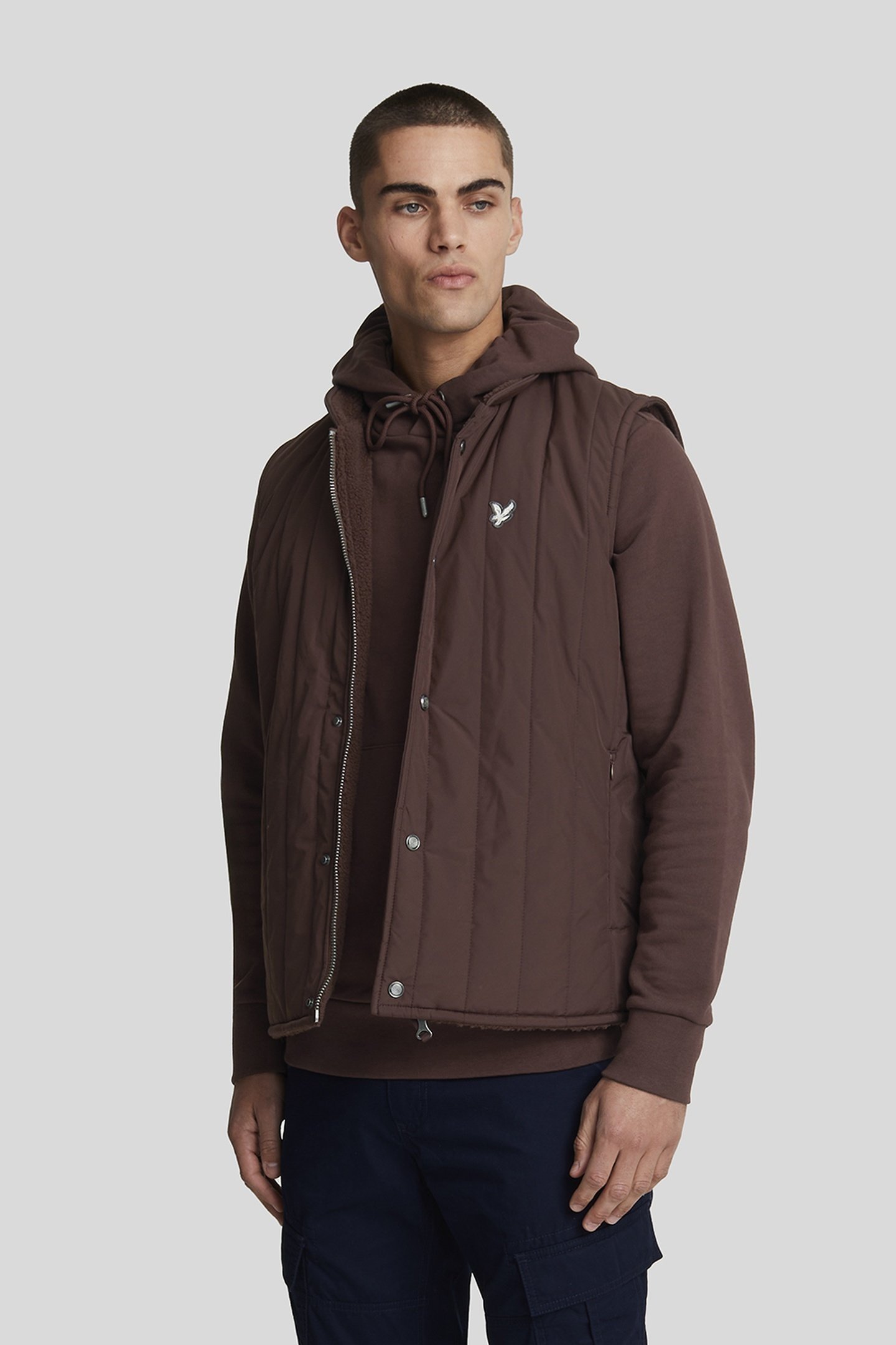 REVERSIBLE QUILTED GILET RUBBER RED 1