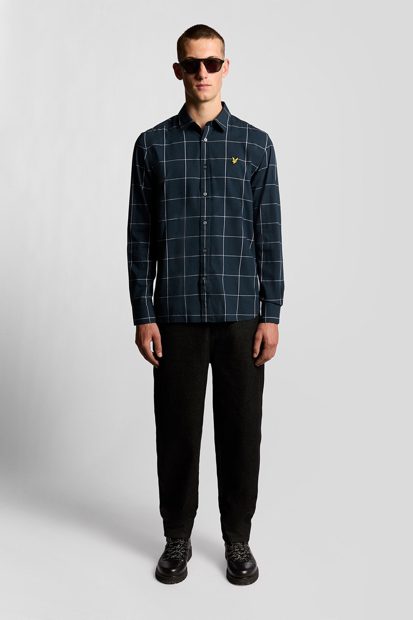 WINDOW PANE CHECK SHIRT DARK NAVY/WHITE 2