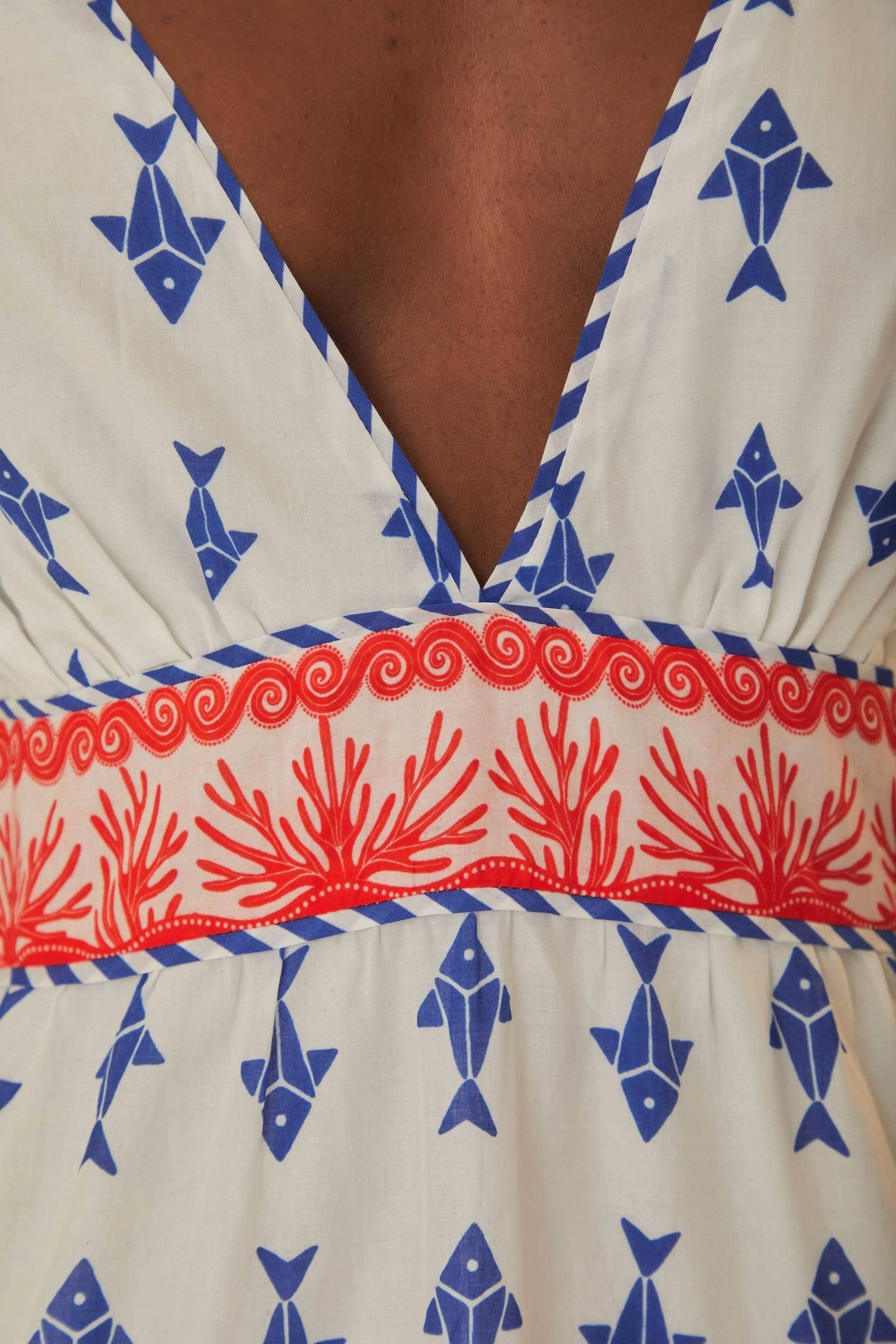 GRAPHIC FISHES OFF WHITE MINI DRESS 4