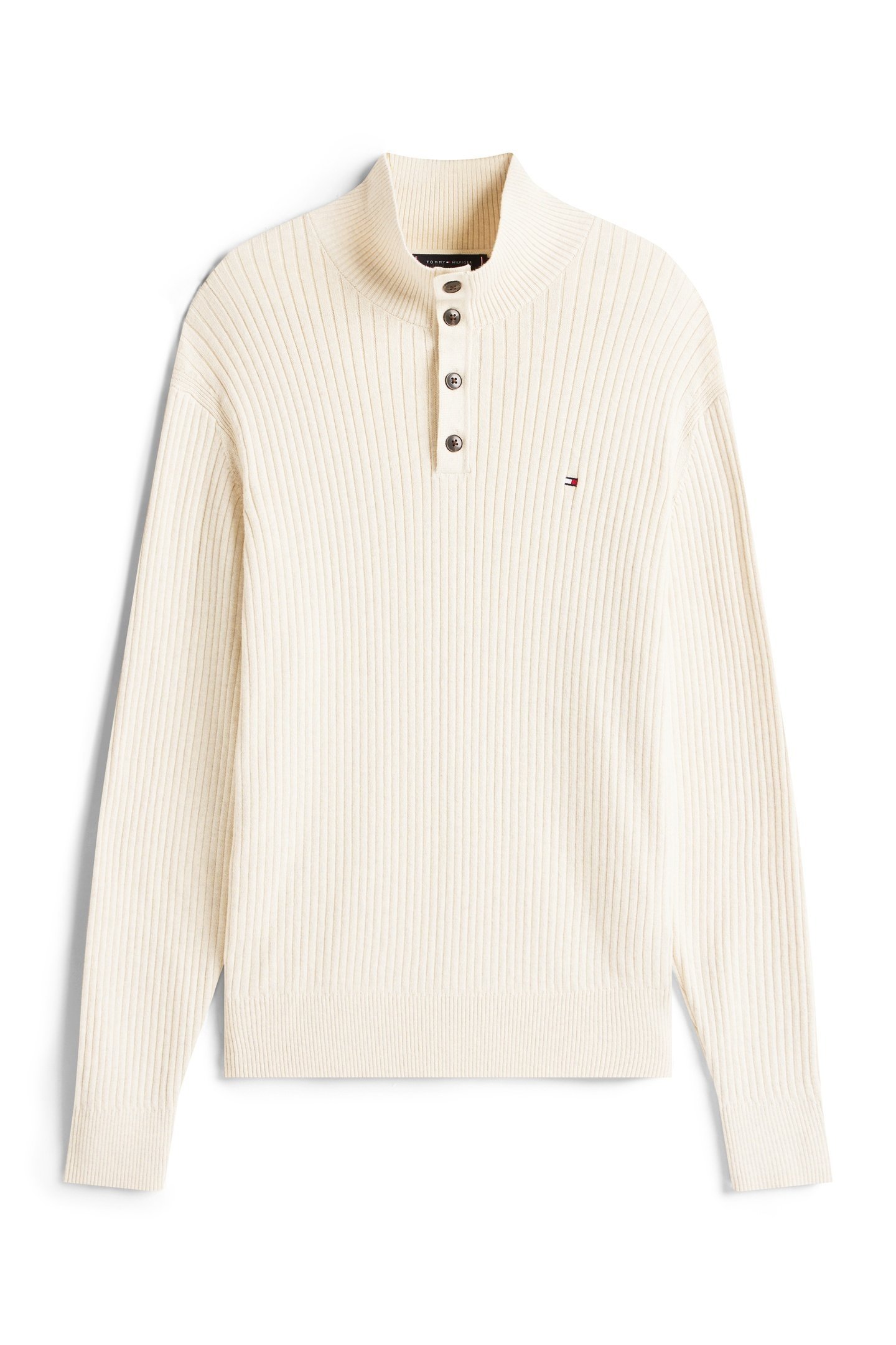 PIMA COTTON MOCK NECK SWEATER HEATHERED OATMILK 4