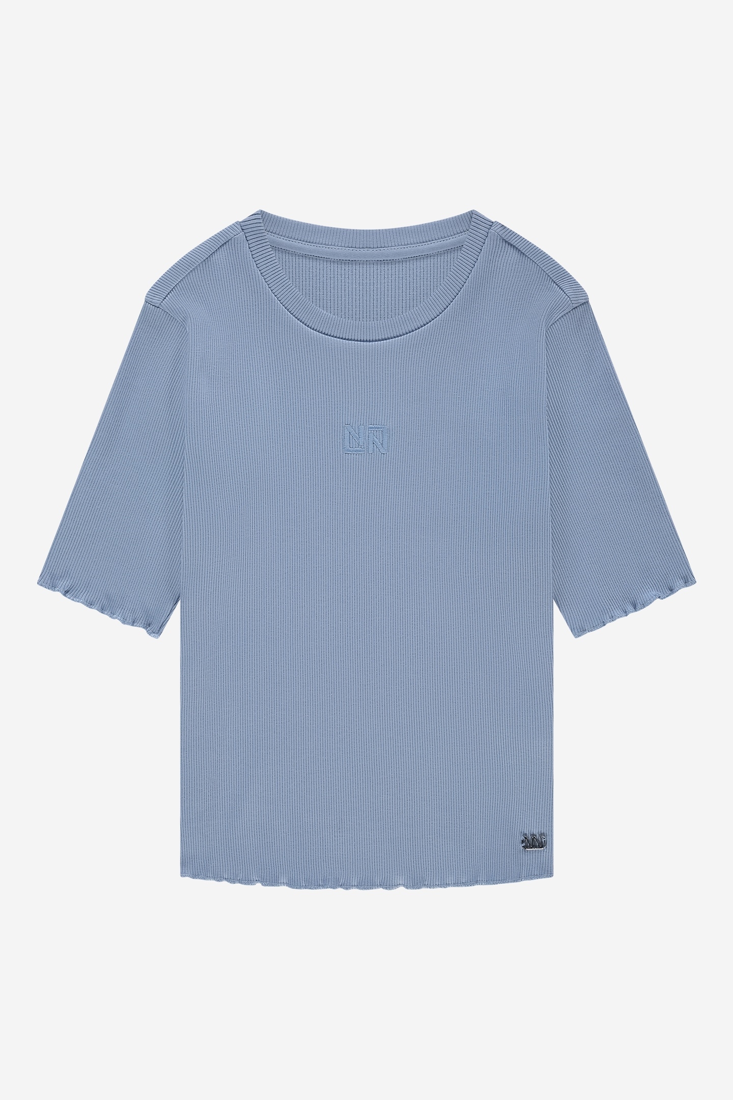 SYLVIA RIB TOP MAYA BLUE 2