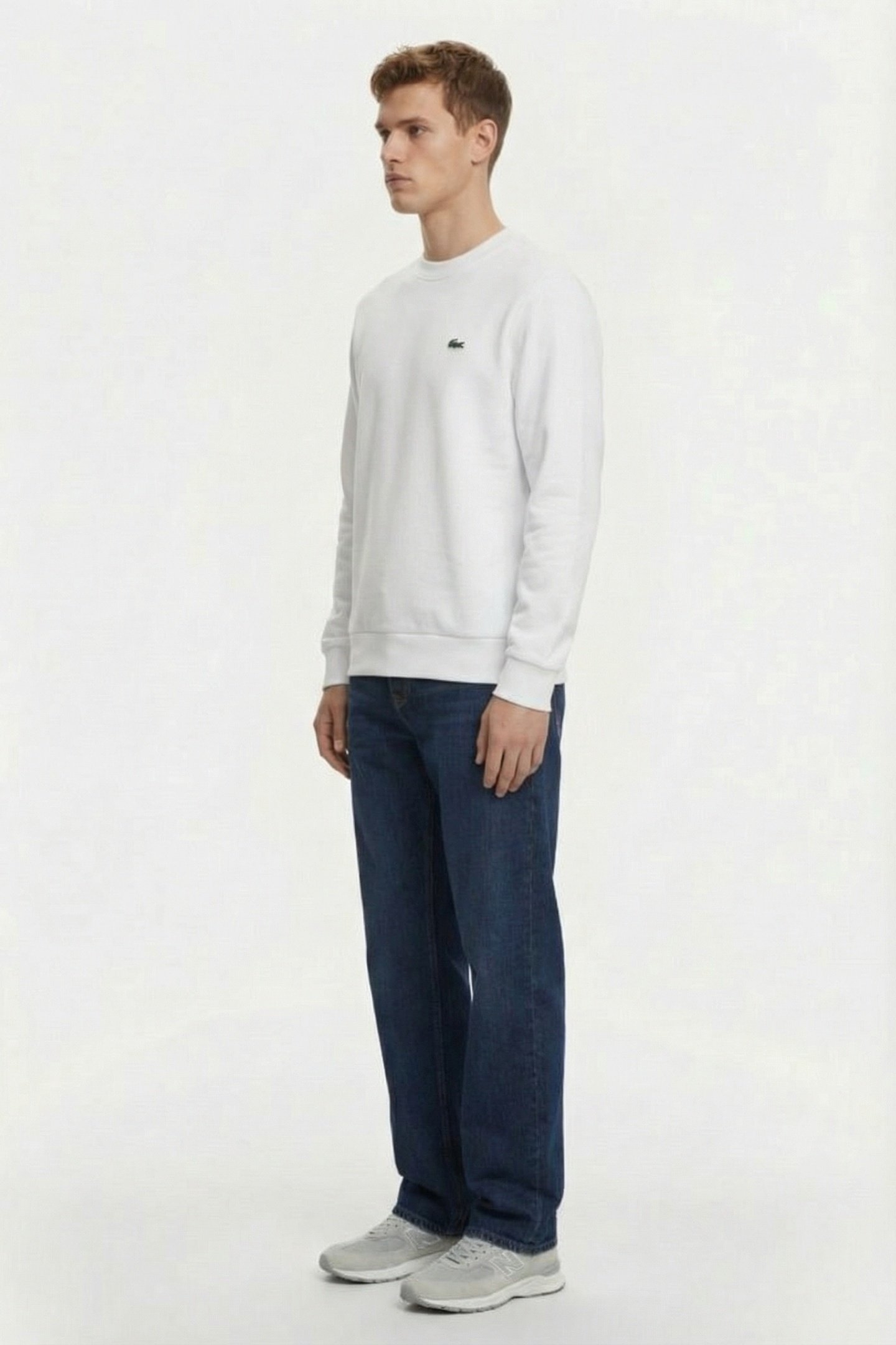 FLEECE CREW NECK SWEATSHIRT WHITE 3
