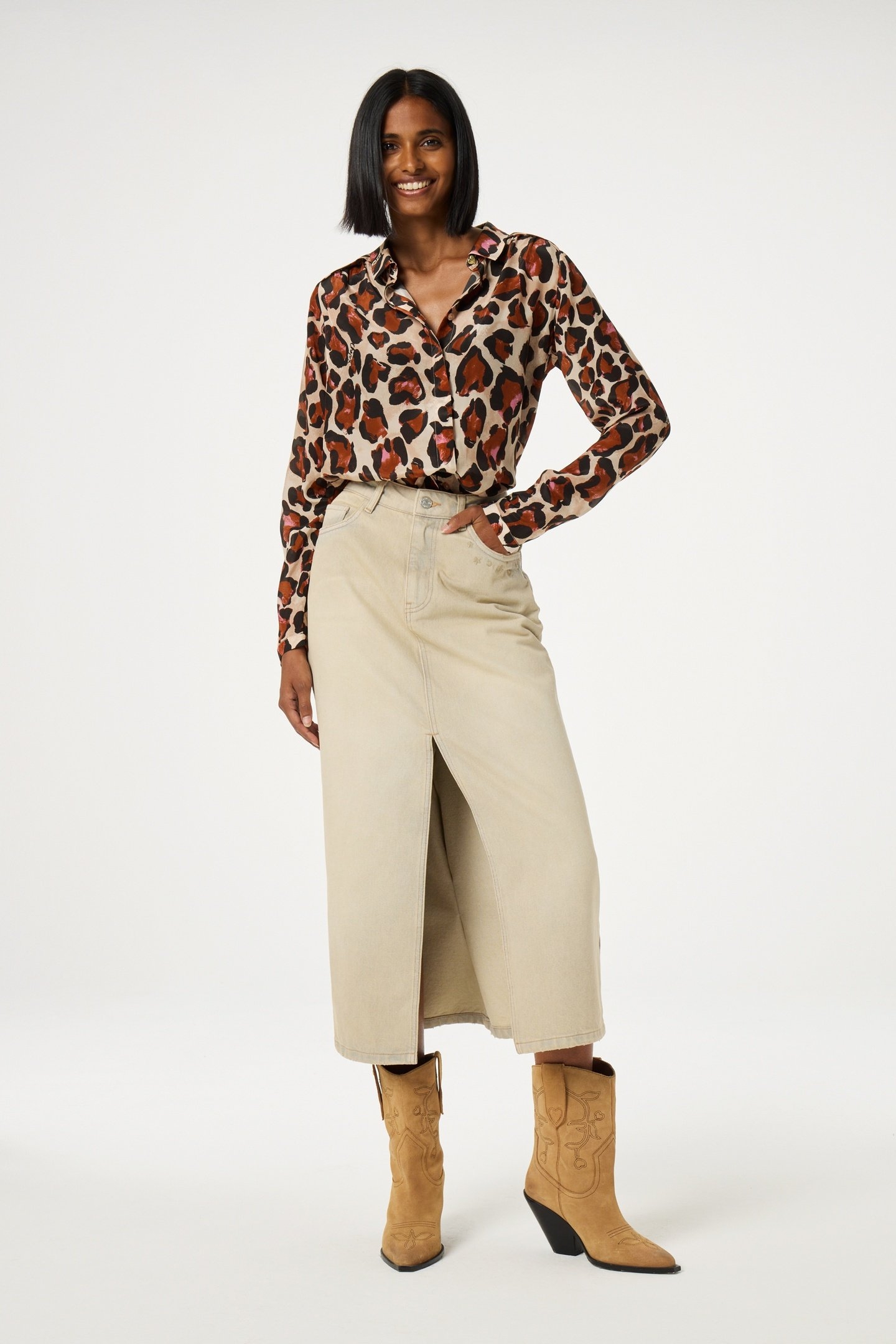 CARLYNE SKIRT DIRTY BEIGE 1