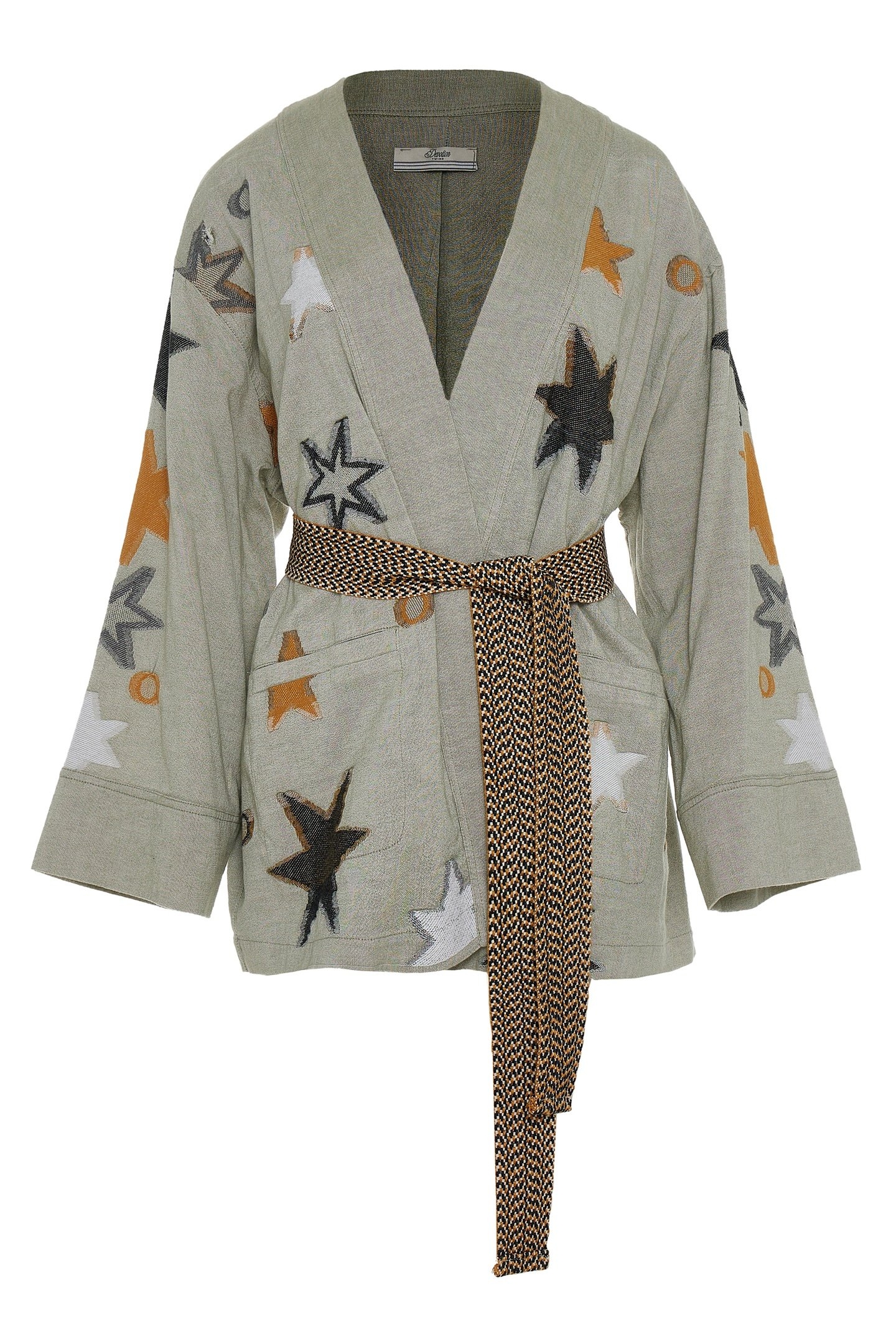 STARS JACKET JACQUARD WITH BELT KHAKI 1