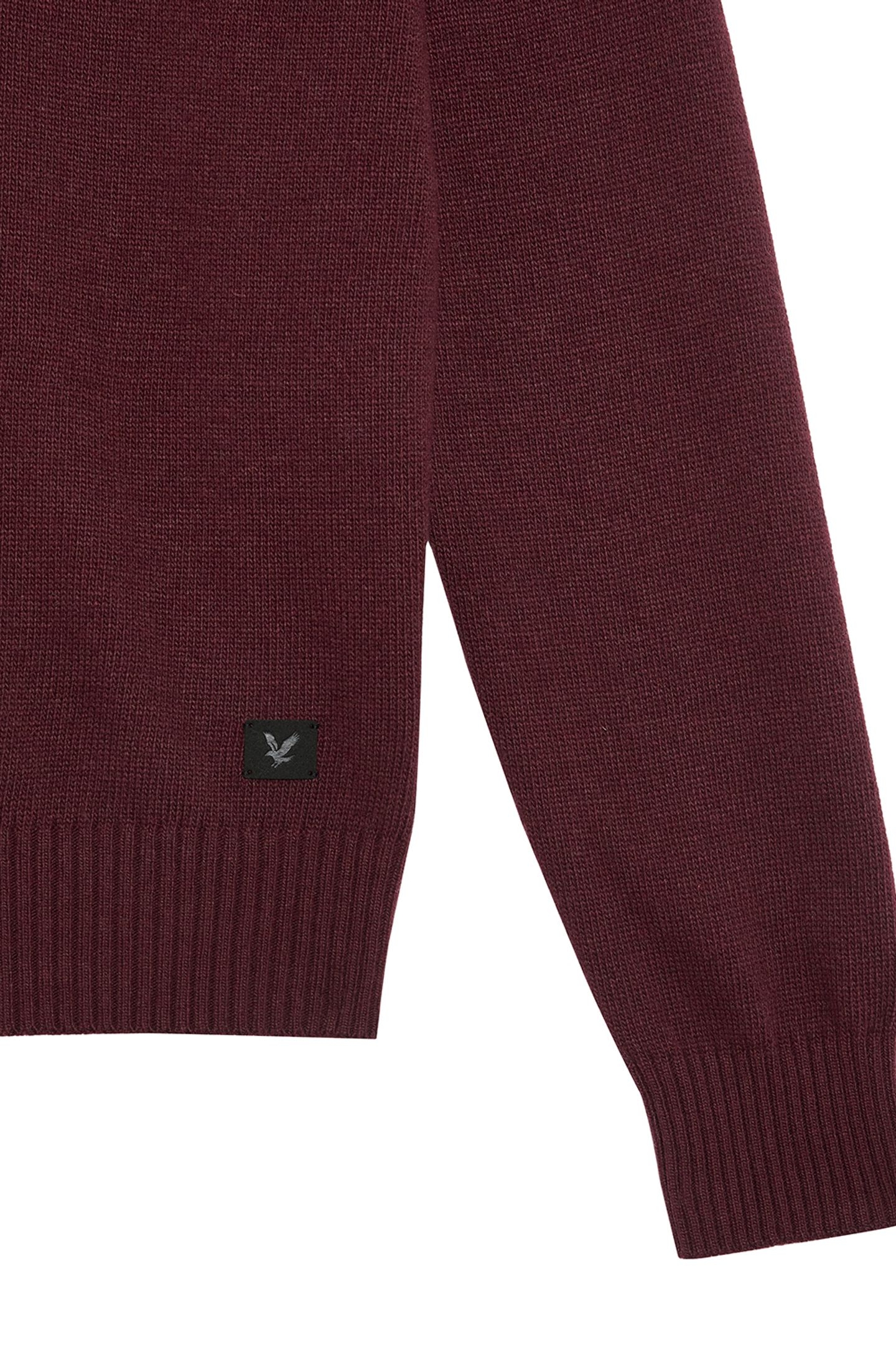 SADDLE SLEEVE V NECK JUMPER BURGUNDY HEATHER 7