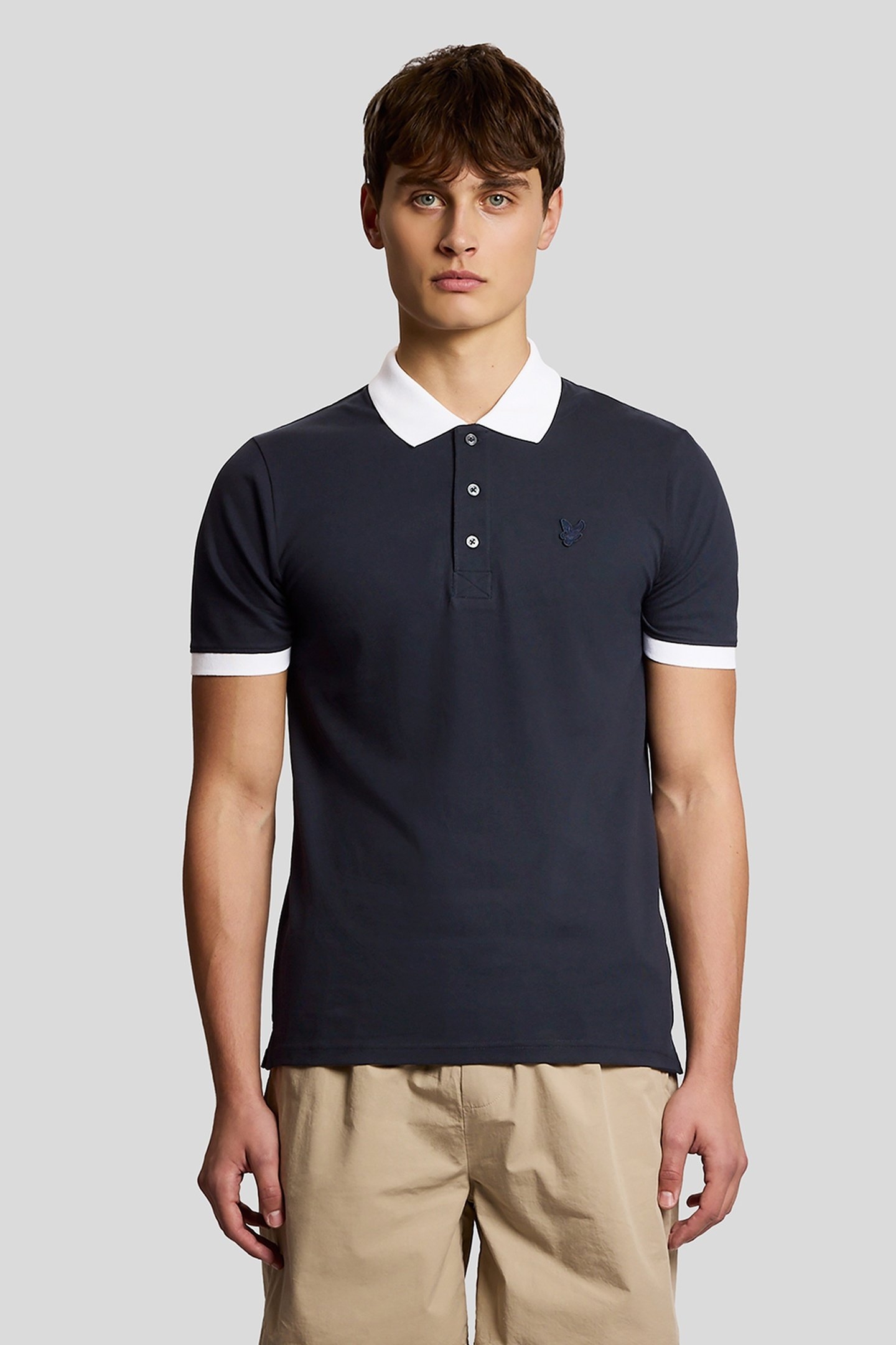 SUPERFINE RINGER POLO SHIRT DARK NAVY/WHITE 2