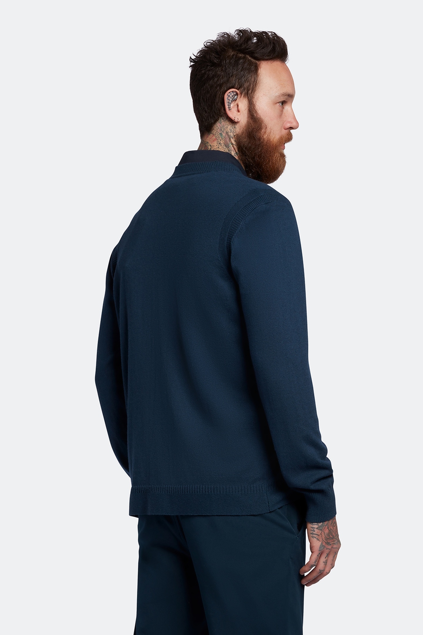 GUERNSEY GOLF CARDIGAN LIGHT NAVY 3