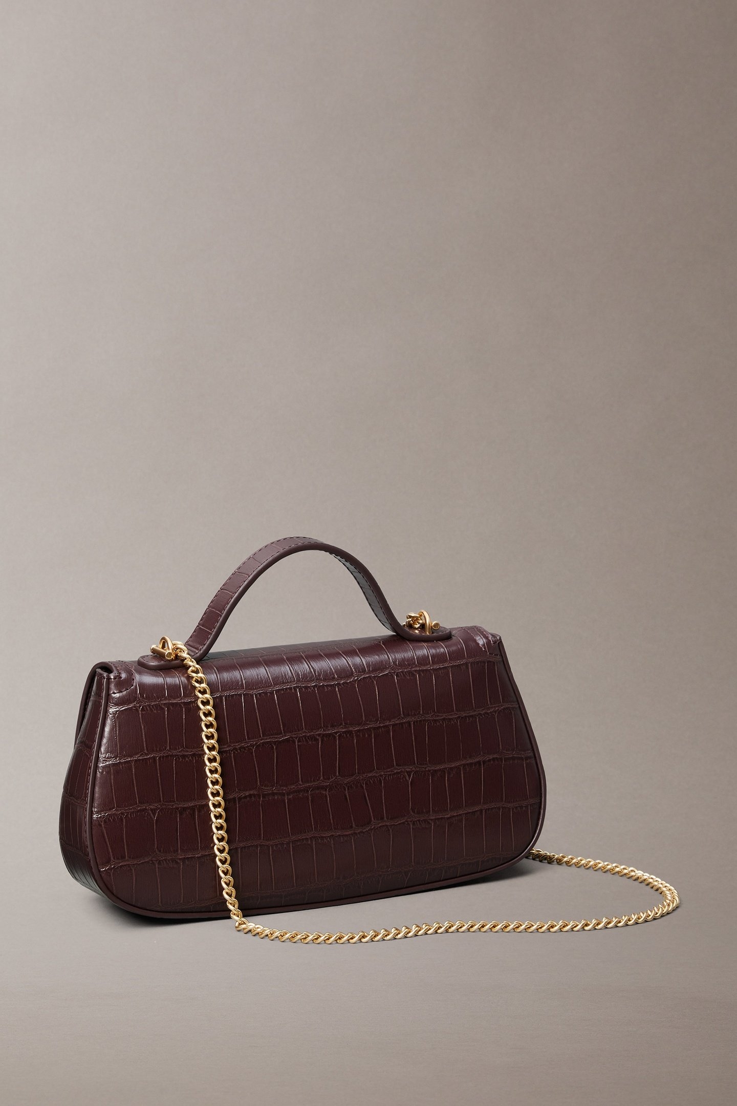 CK CROC TOP HANDLE CROSSBODY FUDGE 3